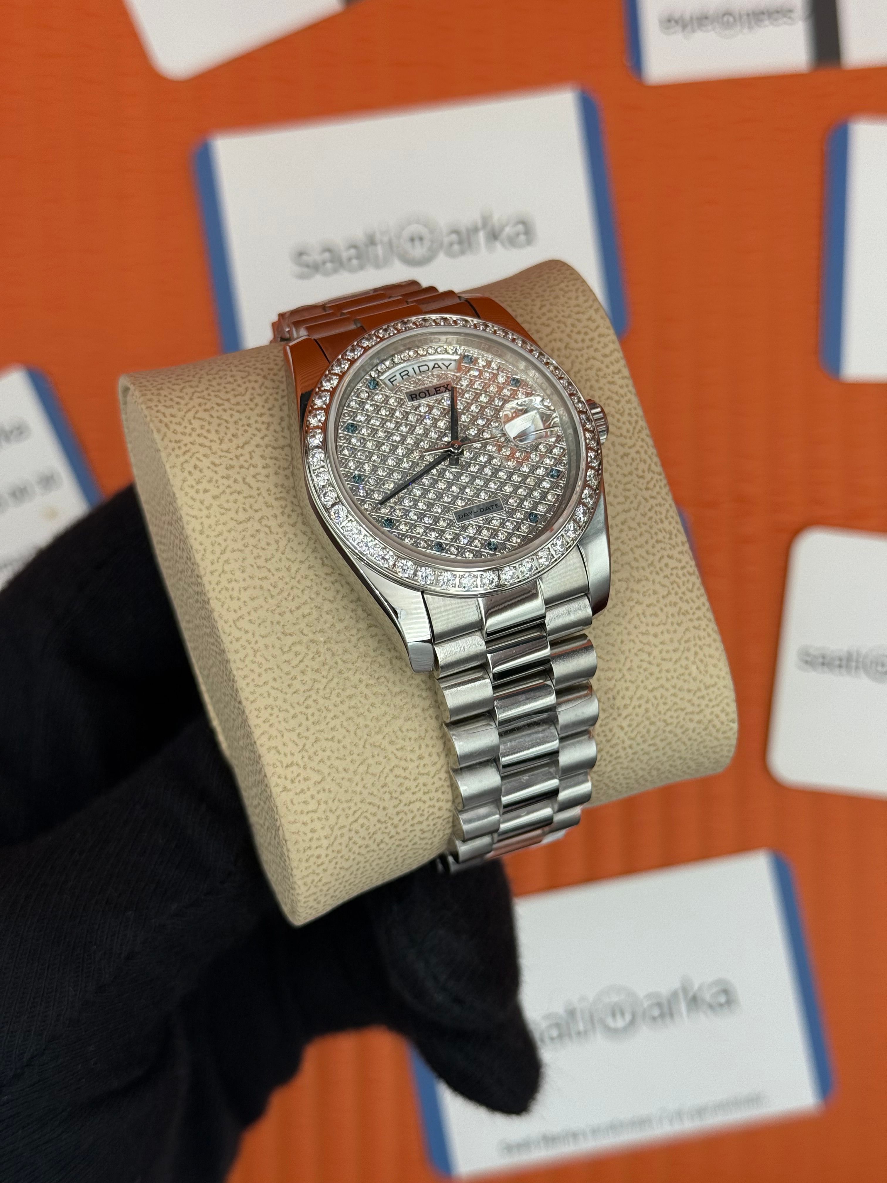 ROLEX day date 36mm taşlı kadran president kordon 