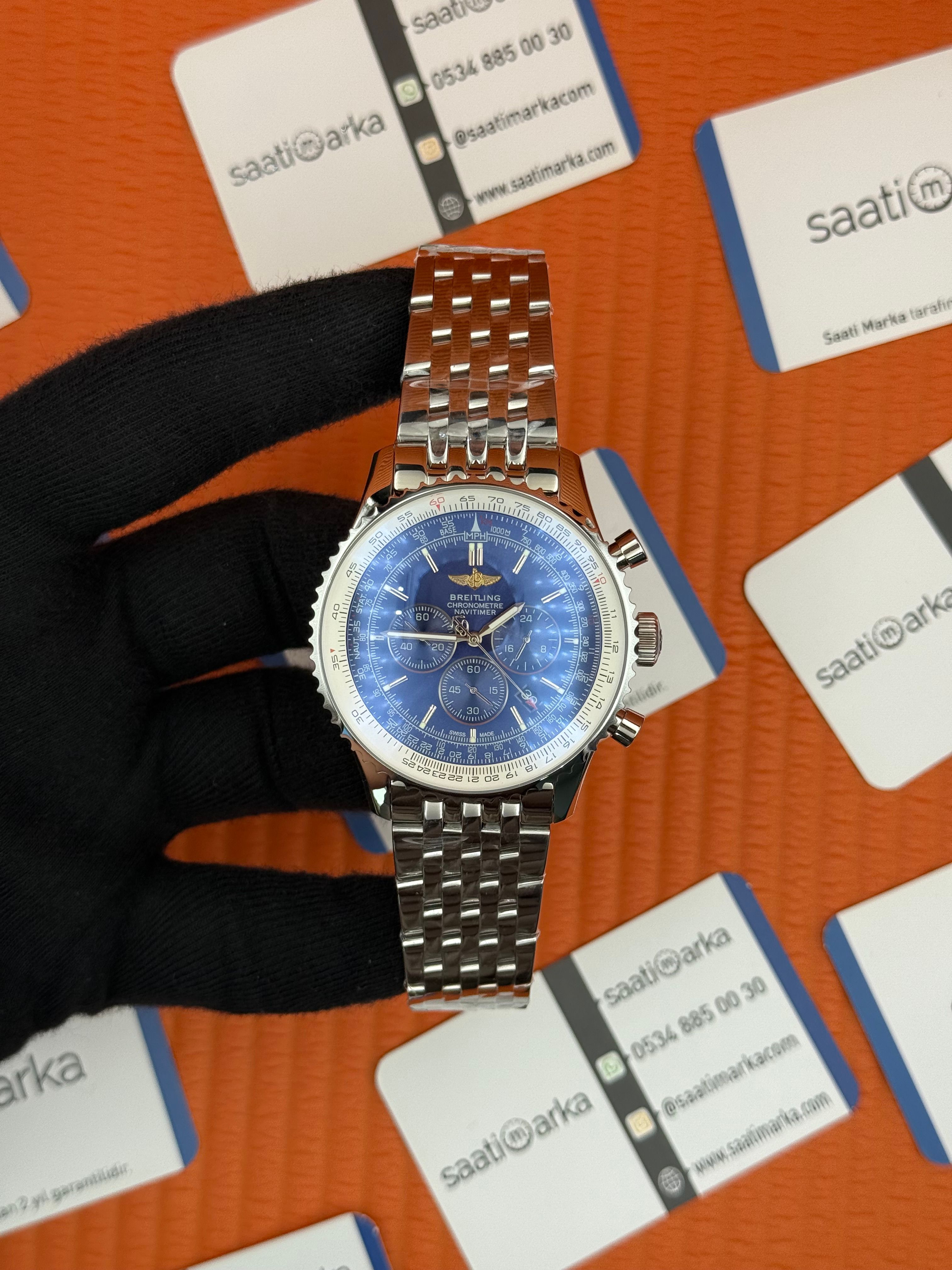 BREITLING Navitimer mavi kadran çelik kasa-kordon