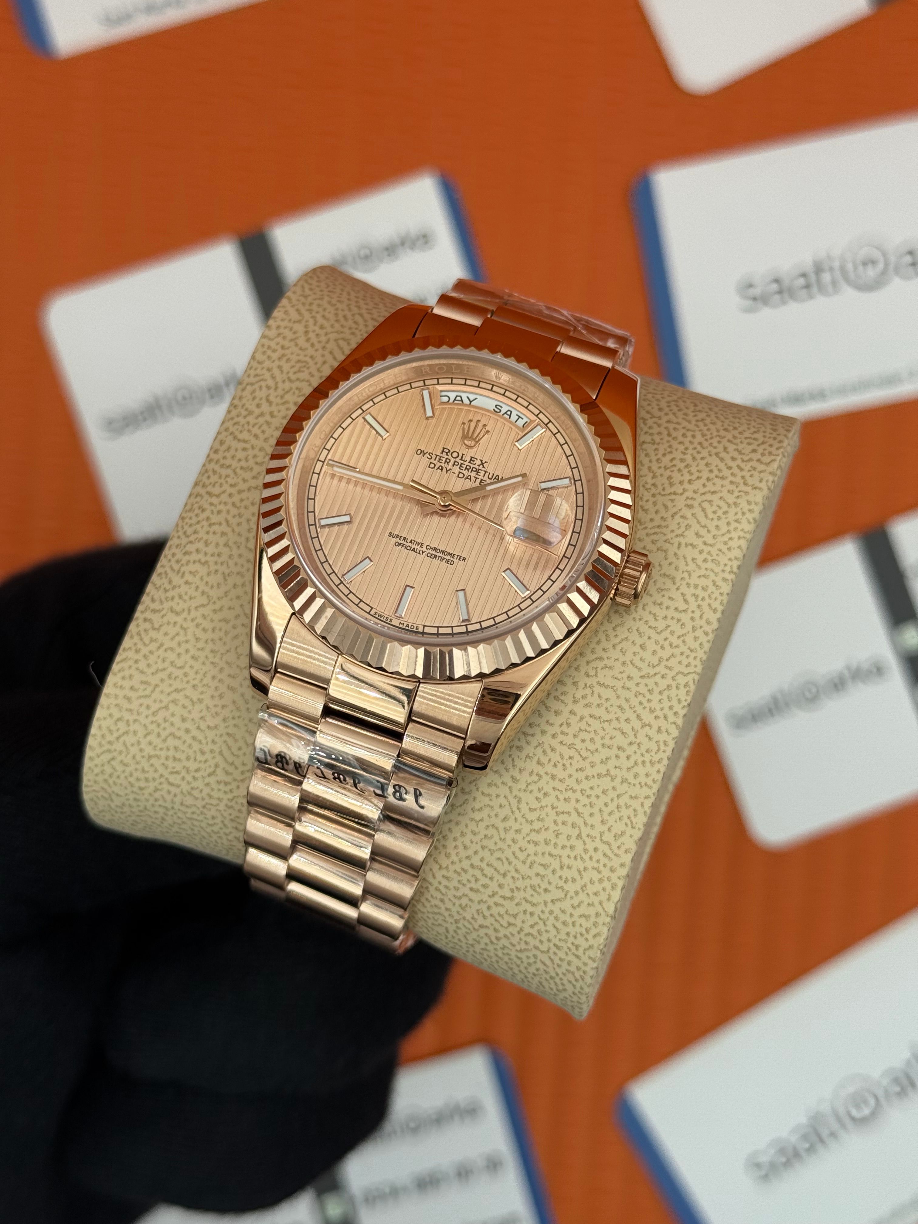 ROLEX Day Date rose kadarn rose kasa-kordon oyster