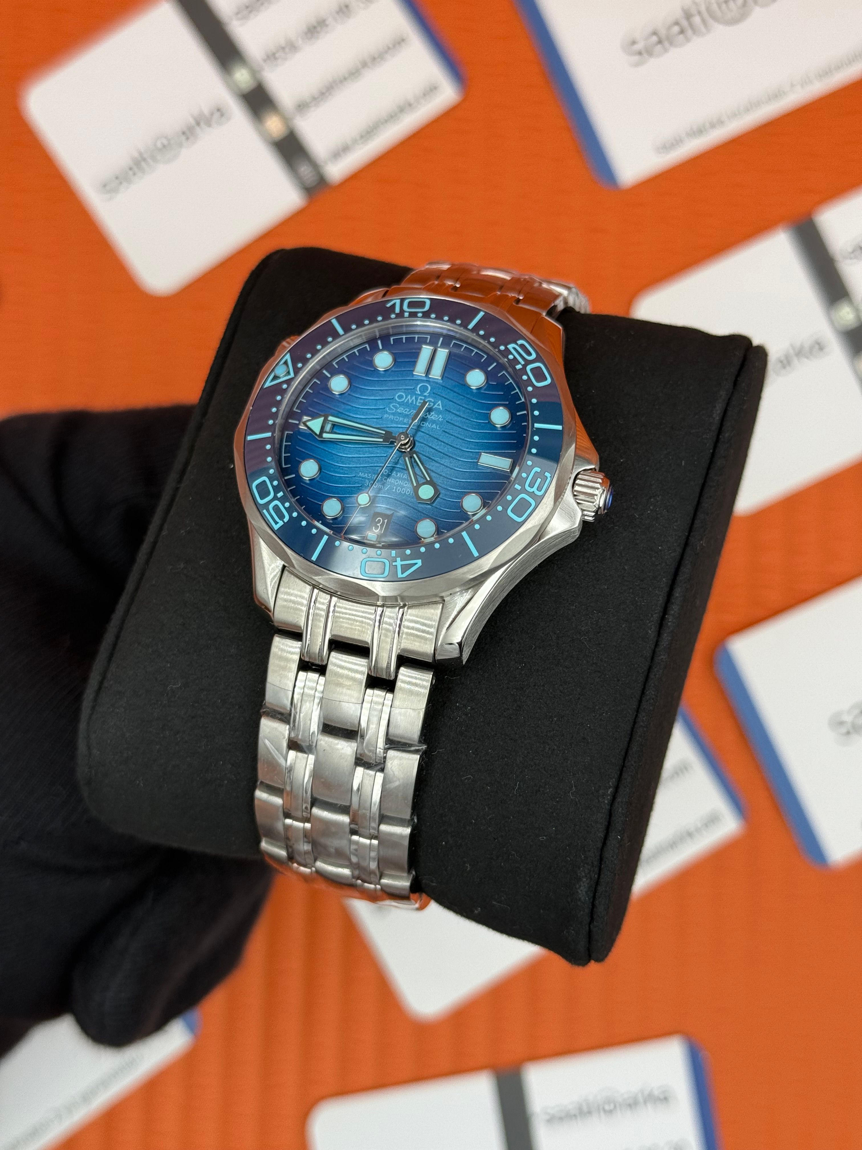 OMEGA SAAT SEAMASTER 300M  MAVİ KADRAN BEZEL SİLVER KASA KORDON 