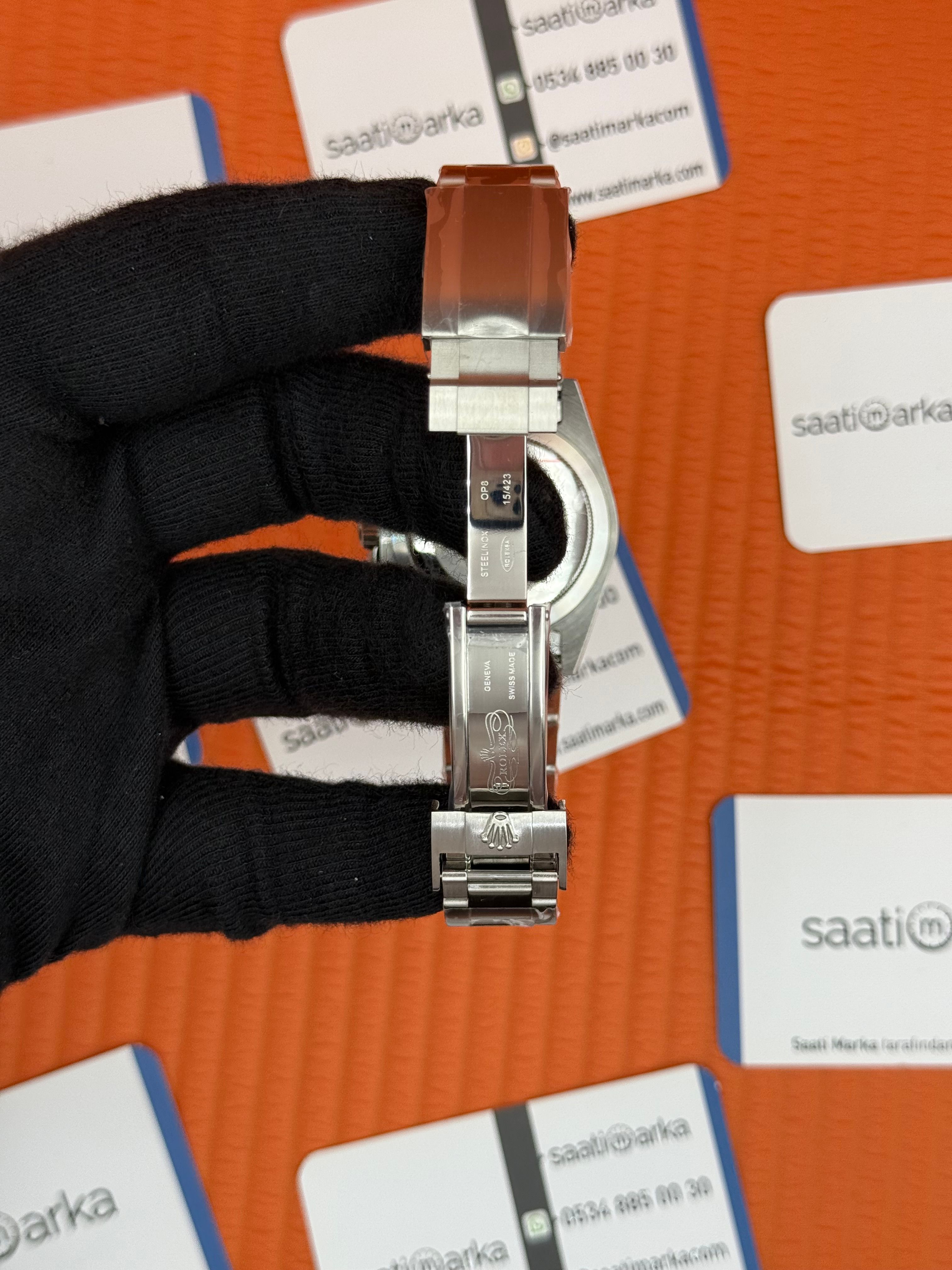ROLEX Air King oyster  black dial silver kasa-kordon