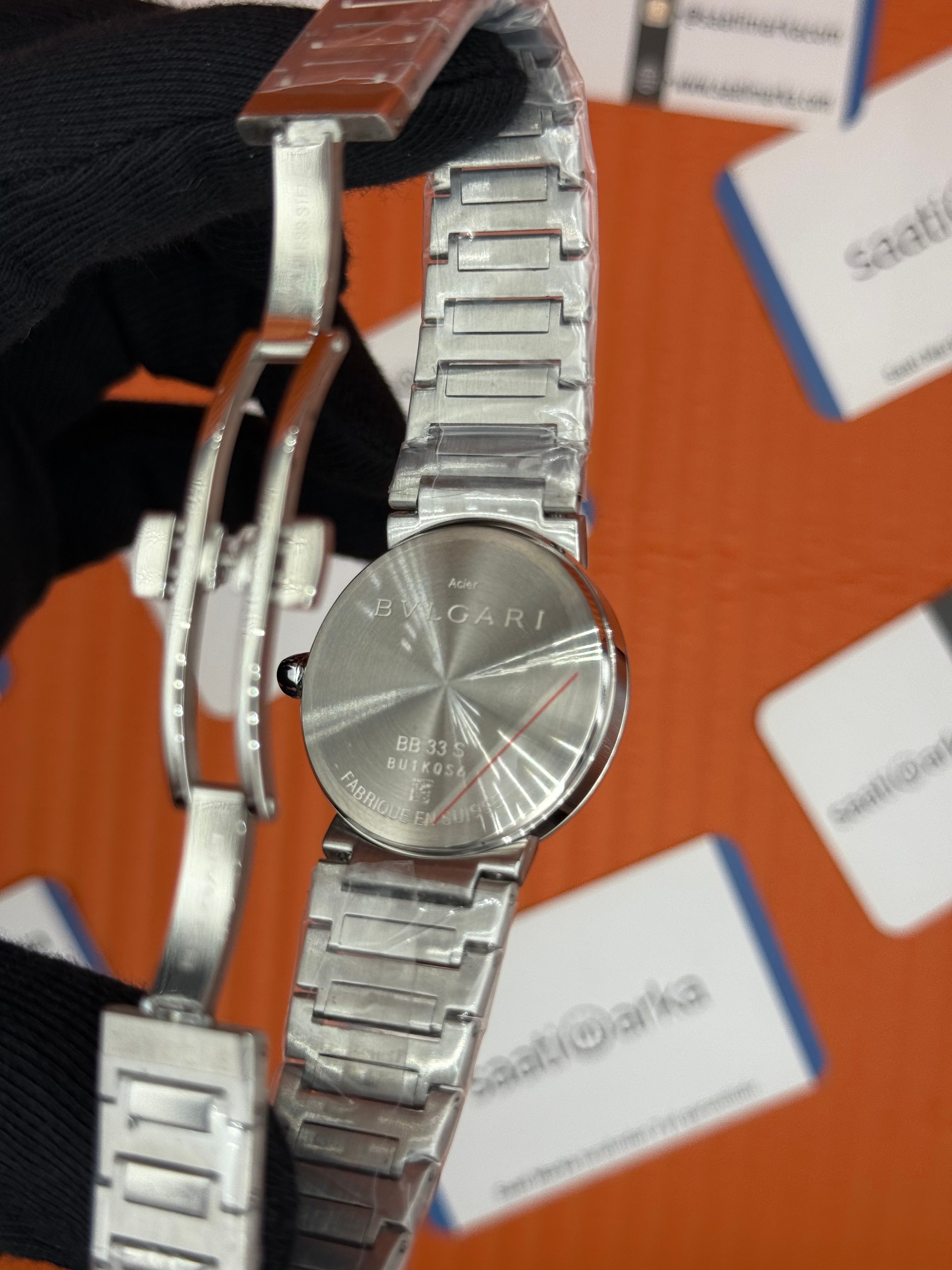 BVLGARI beyaz kadran silver kasa kordon kadın kol saati