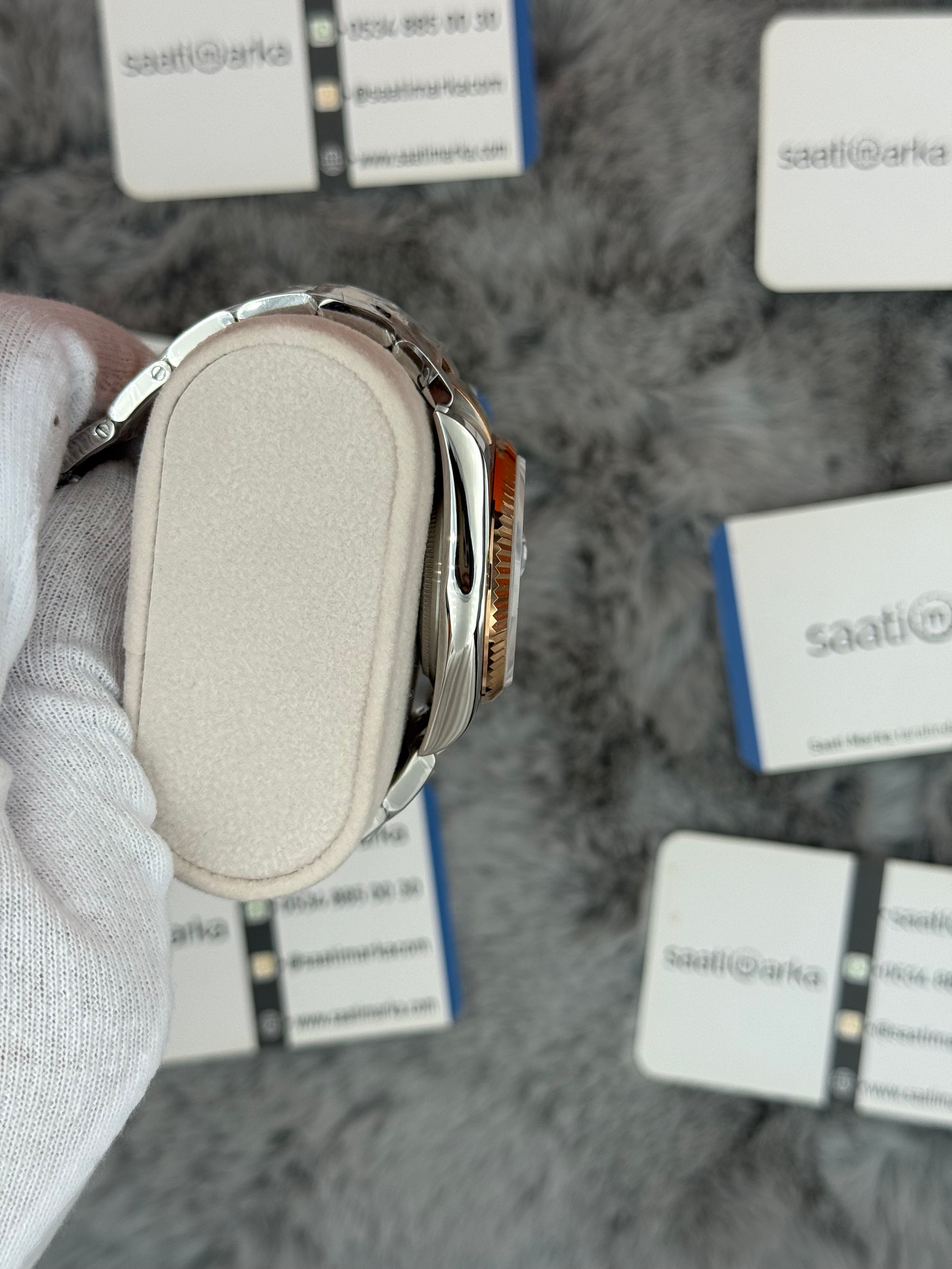 ROLEX Datejust 36mm gri kardan silver kasa rose silver oyster kordon 