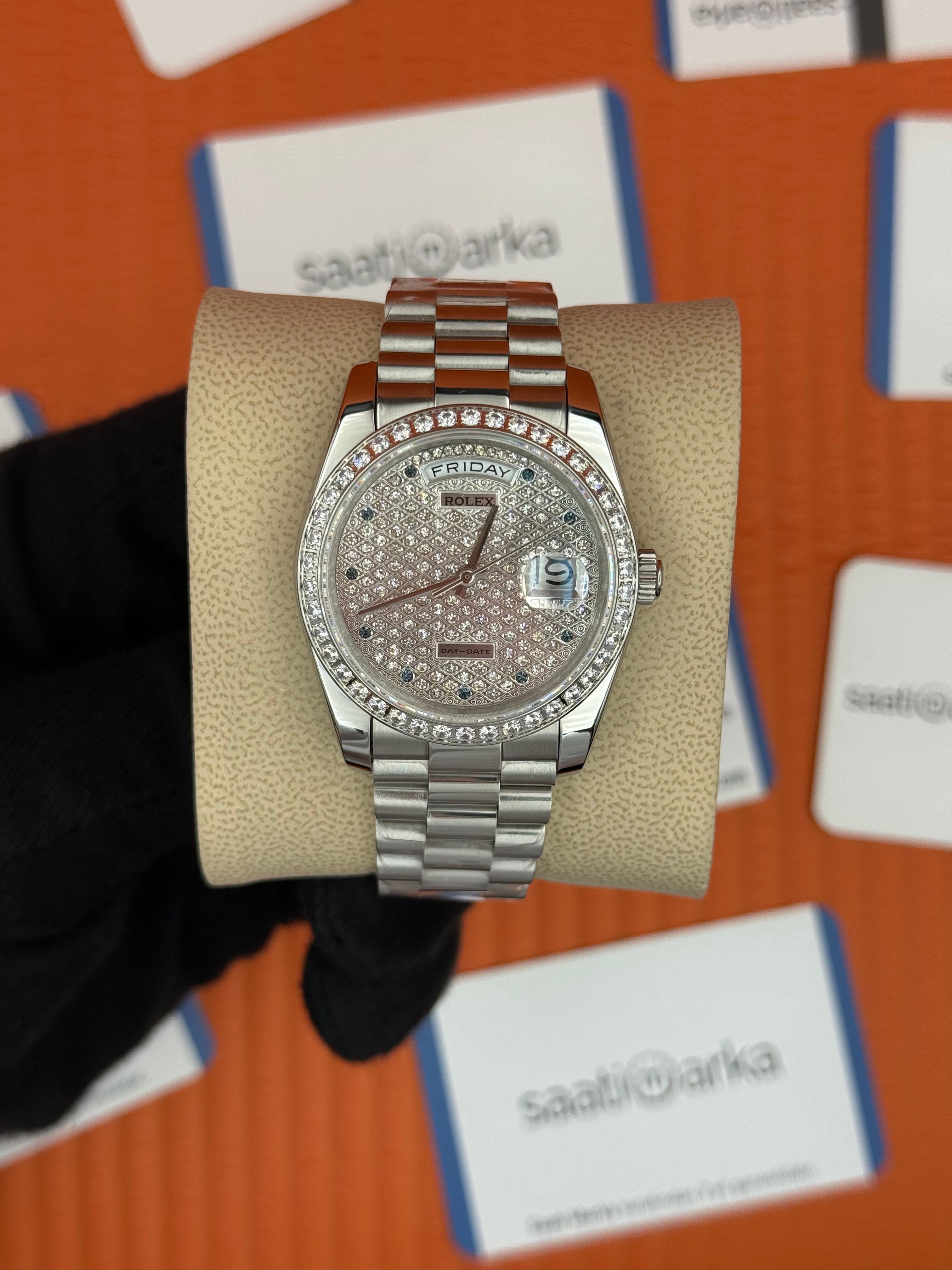 ROLEX day date 36mm taşlı kadran president kordon 