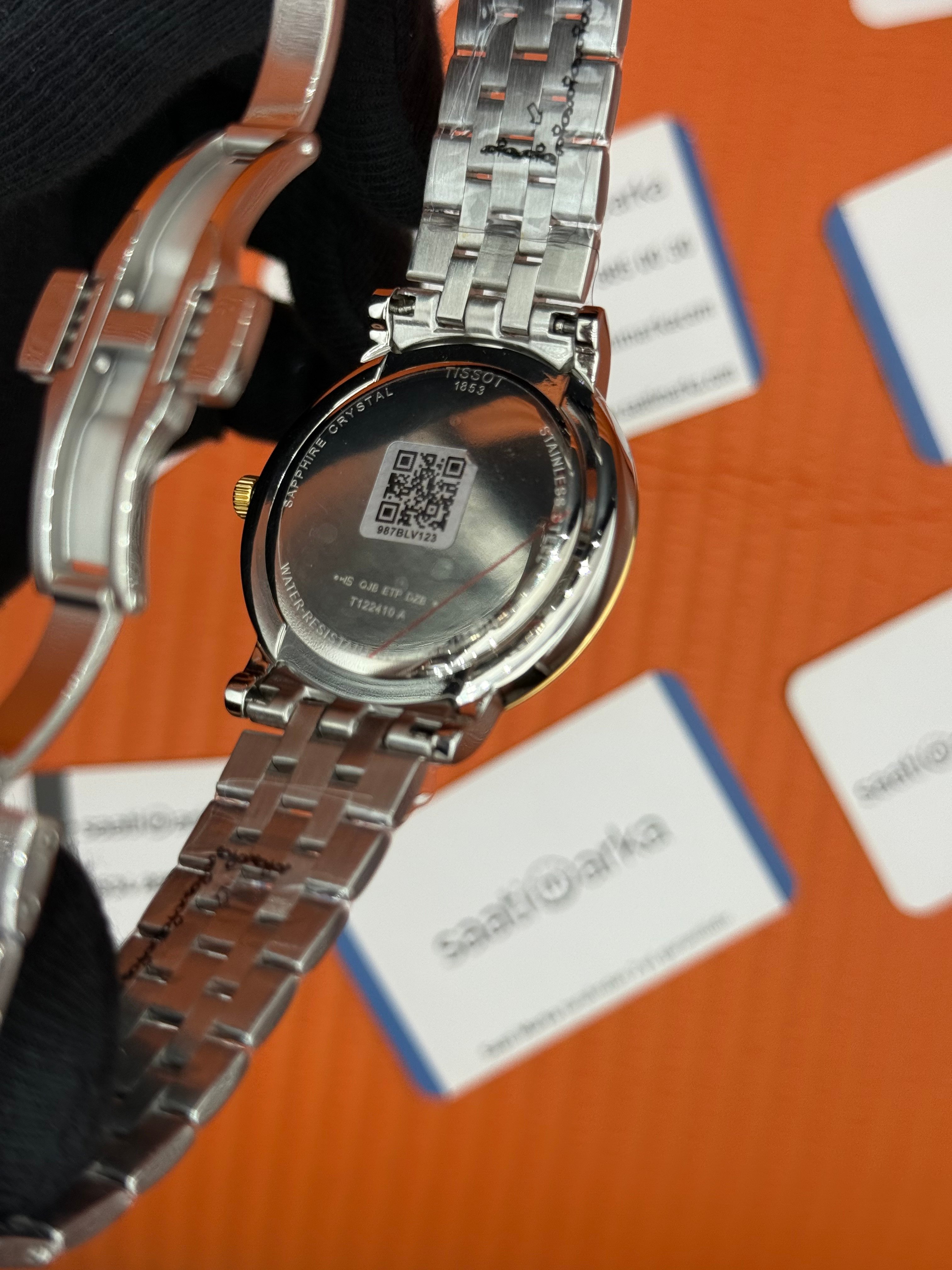 TISSOT carson premium gent moonphase beyaz kadran gold silver jubilee kordon erkek kol saati