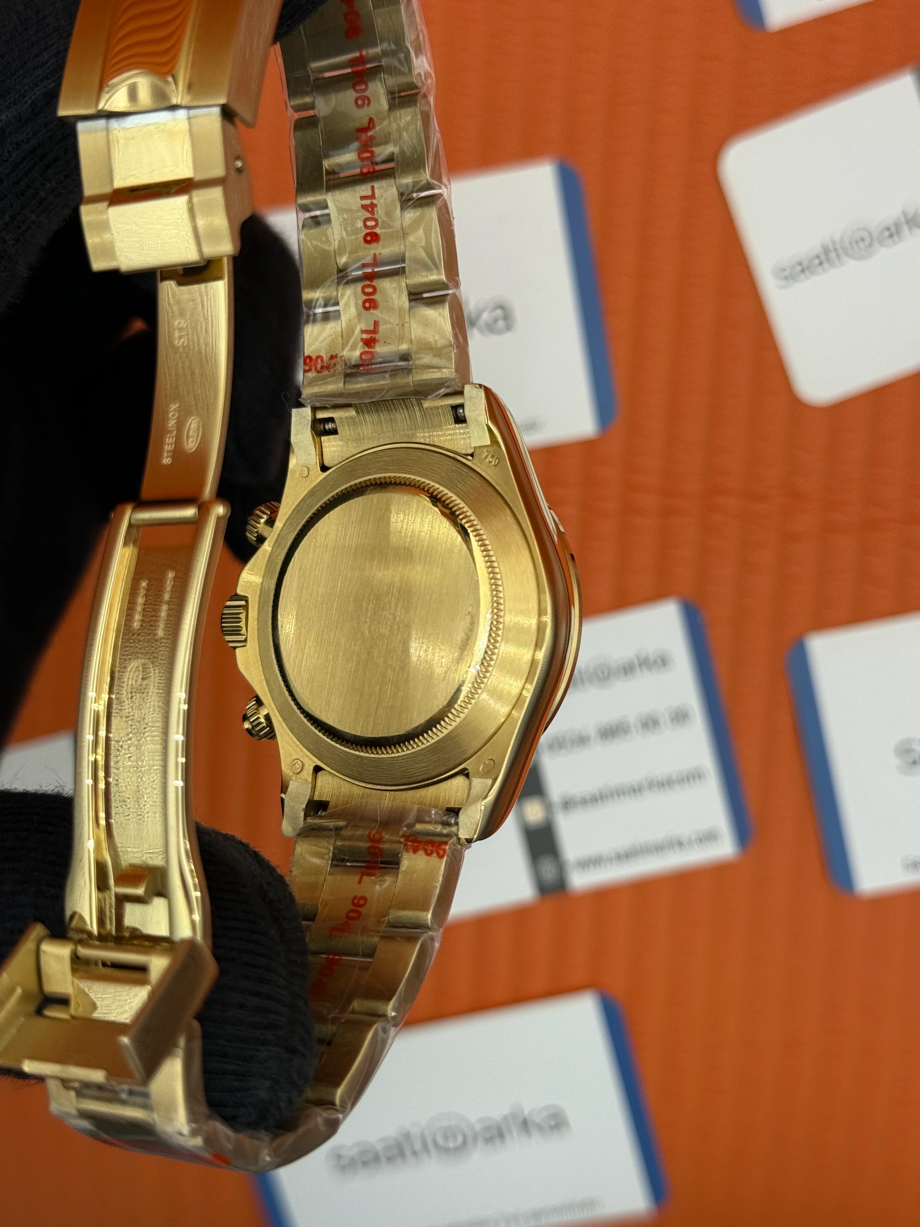 ROLEX Daytona rainbow white dial gold kasa-kordon