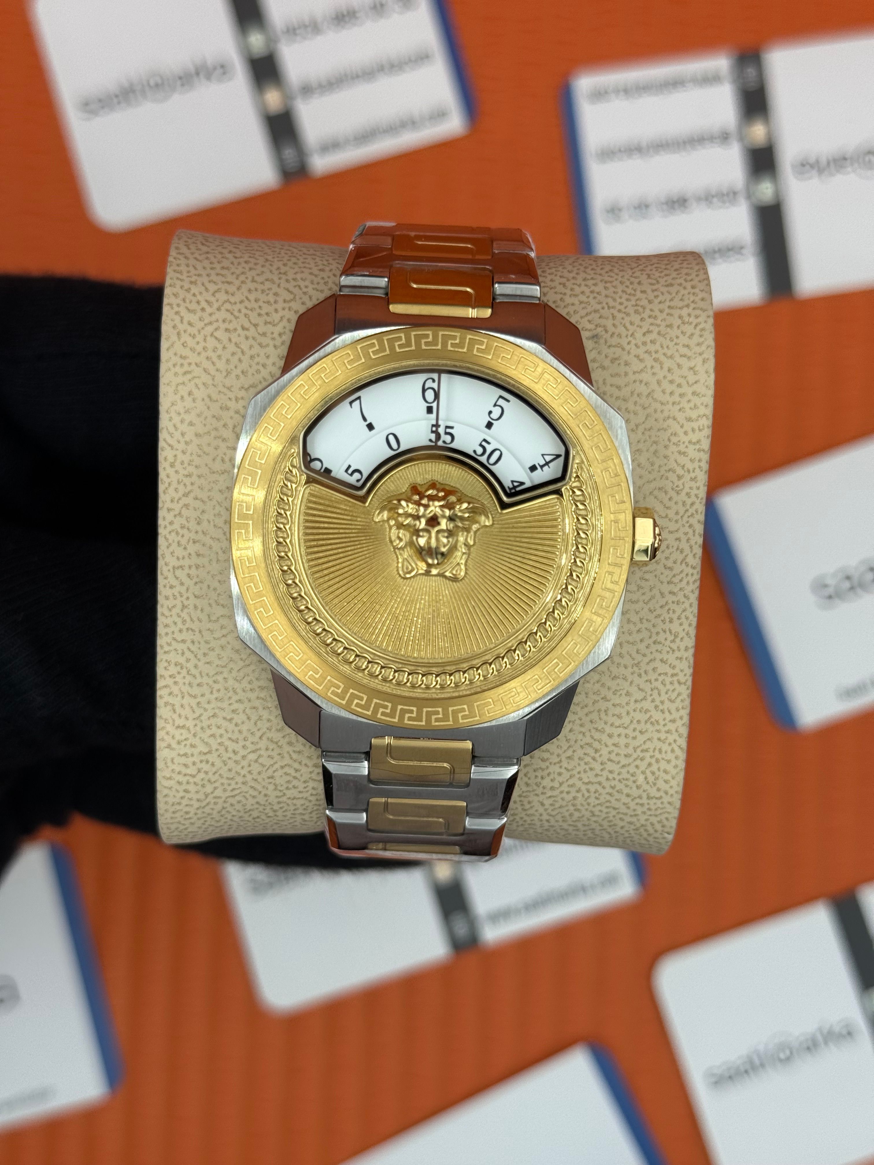 VERSACE ERKEK KOL SAATİ BEYAZ KADRAN GOLD SİLVER KASA KORDON