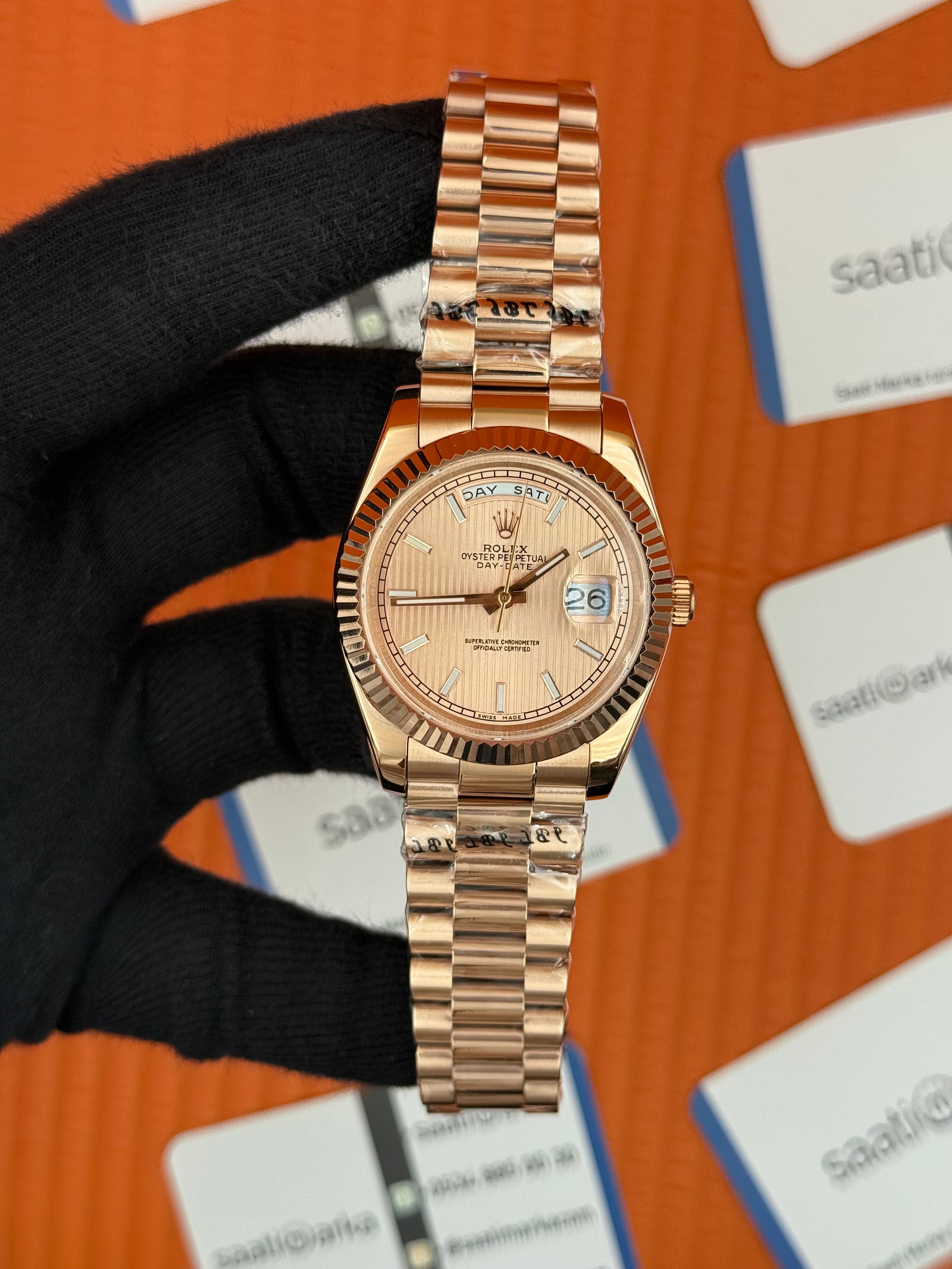 ROLEX Day Date rose kadarn rose kasa-kordon oyster