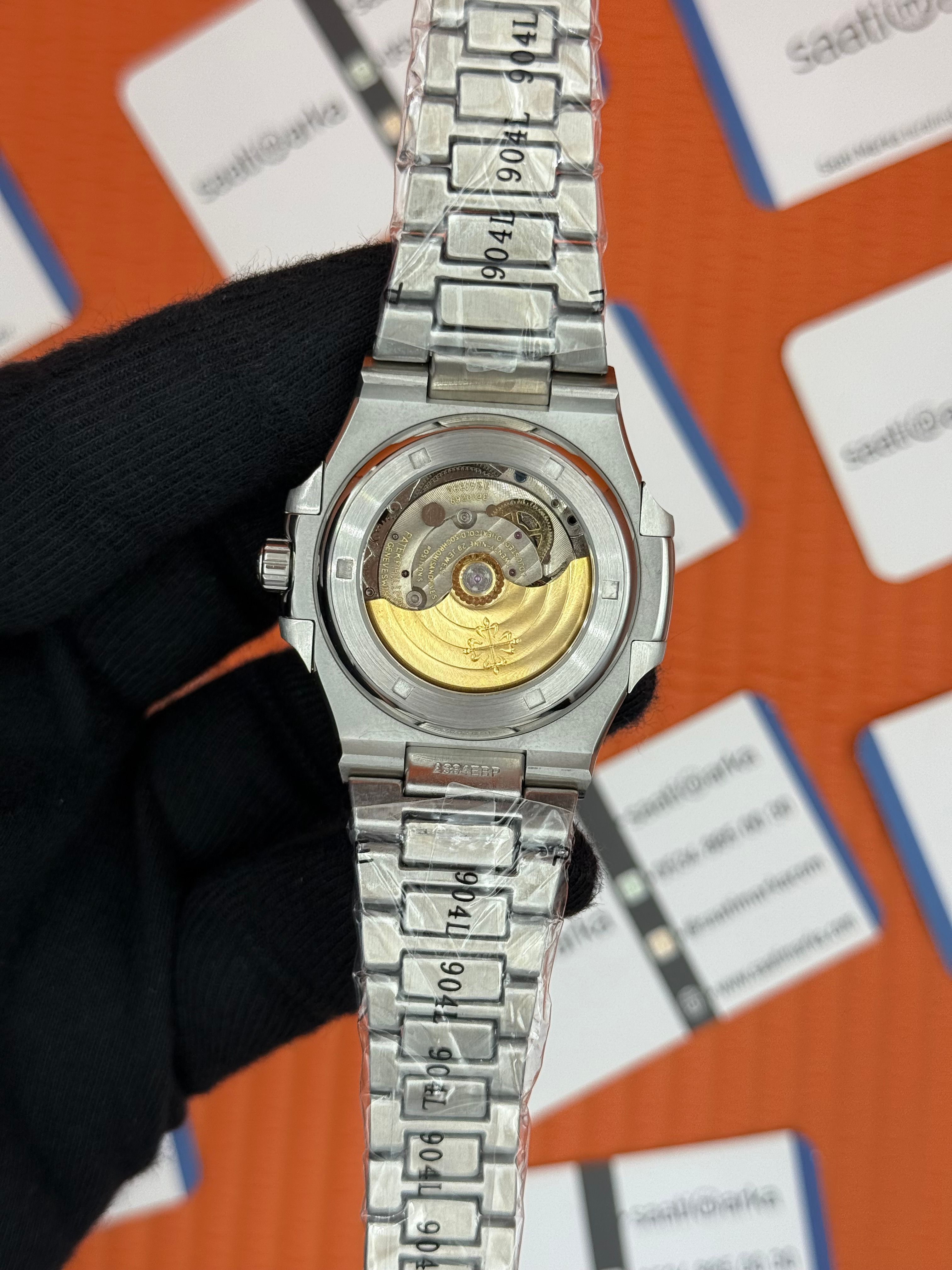 PATEK PHILIPPE NAUTİLUS DARK BLACK SİLVER KASA-KORDON