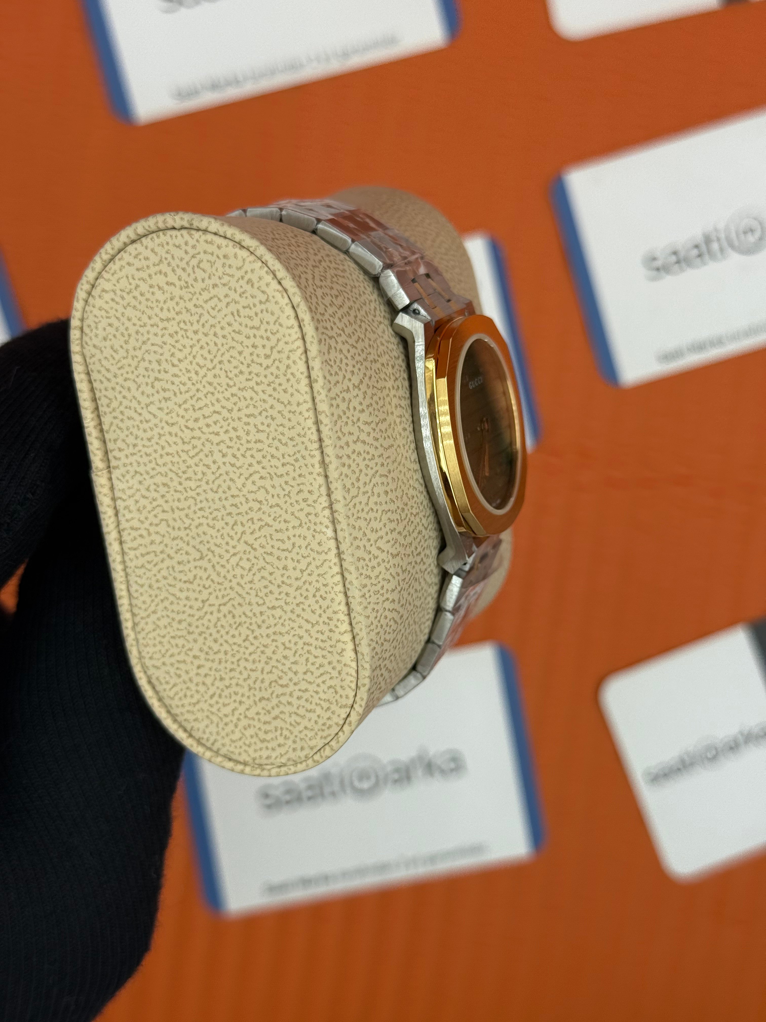 GUCCI YEŞİL KADRAN GOLD SİLVER KASA-KORDON KADIN KOL SAATİ