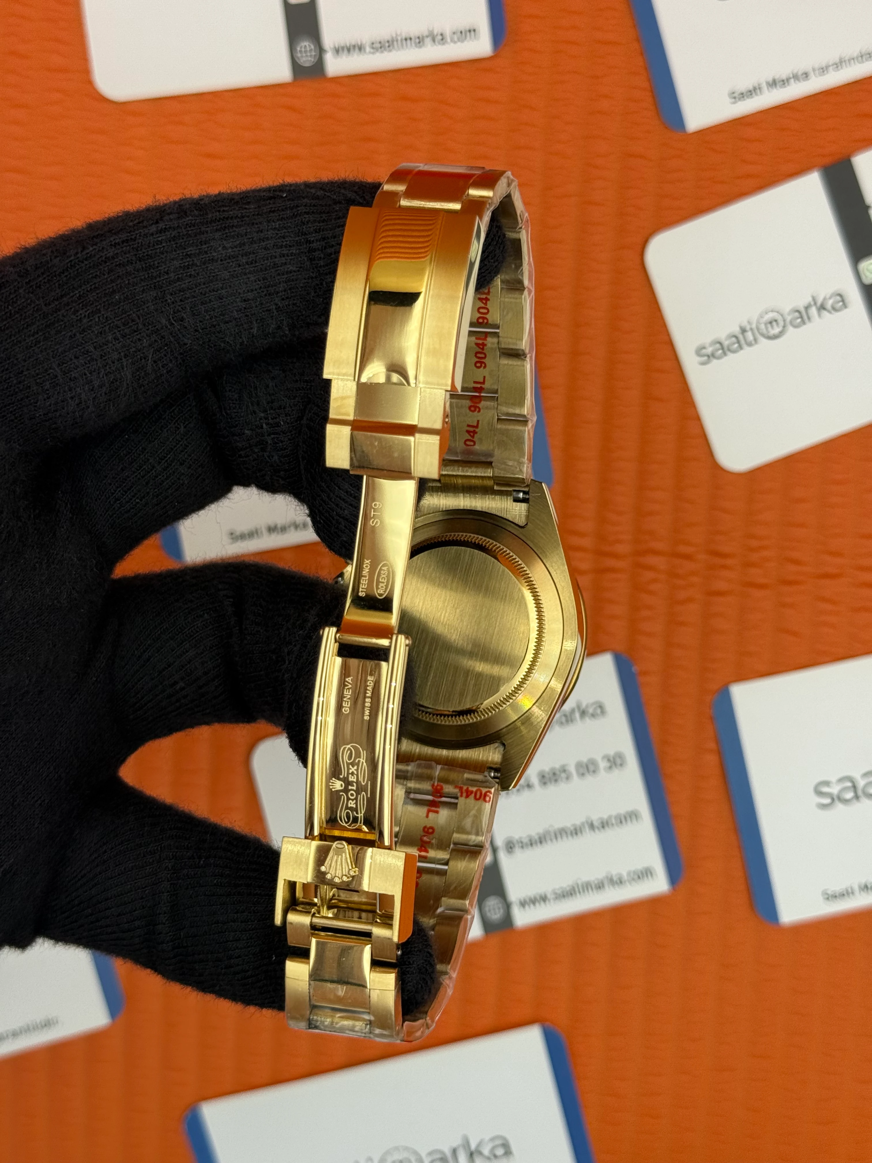 ROLEX Daytona rainbow black dial gold kasa-kordon