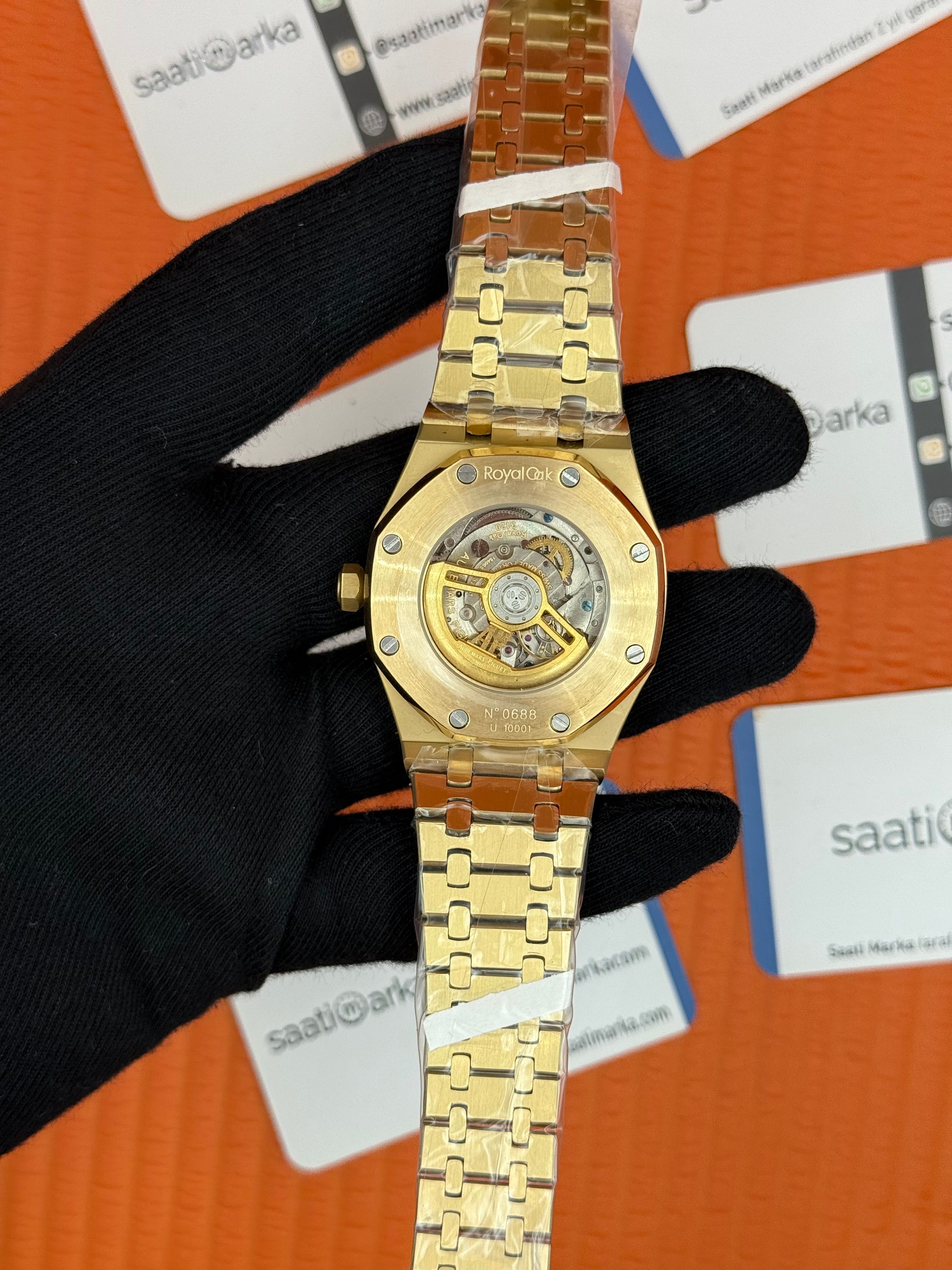 AUDEMARS PİGUET GOLD KADRAN GOLD KASA KORDON AUTOMATİK MEKANİZMA 