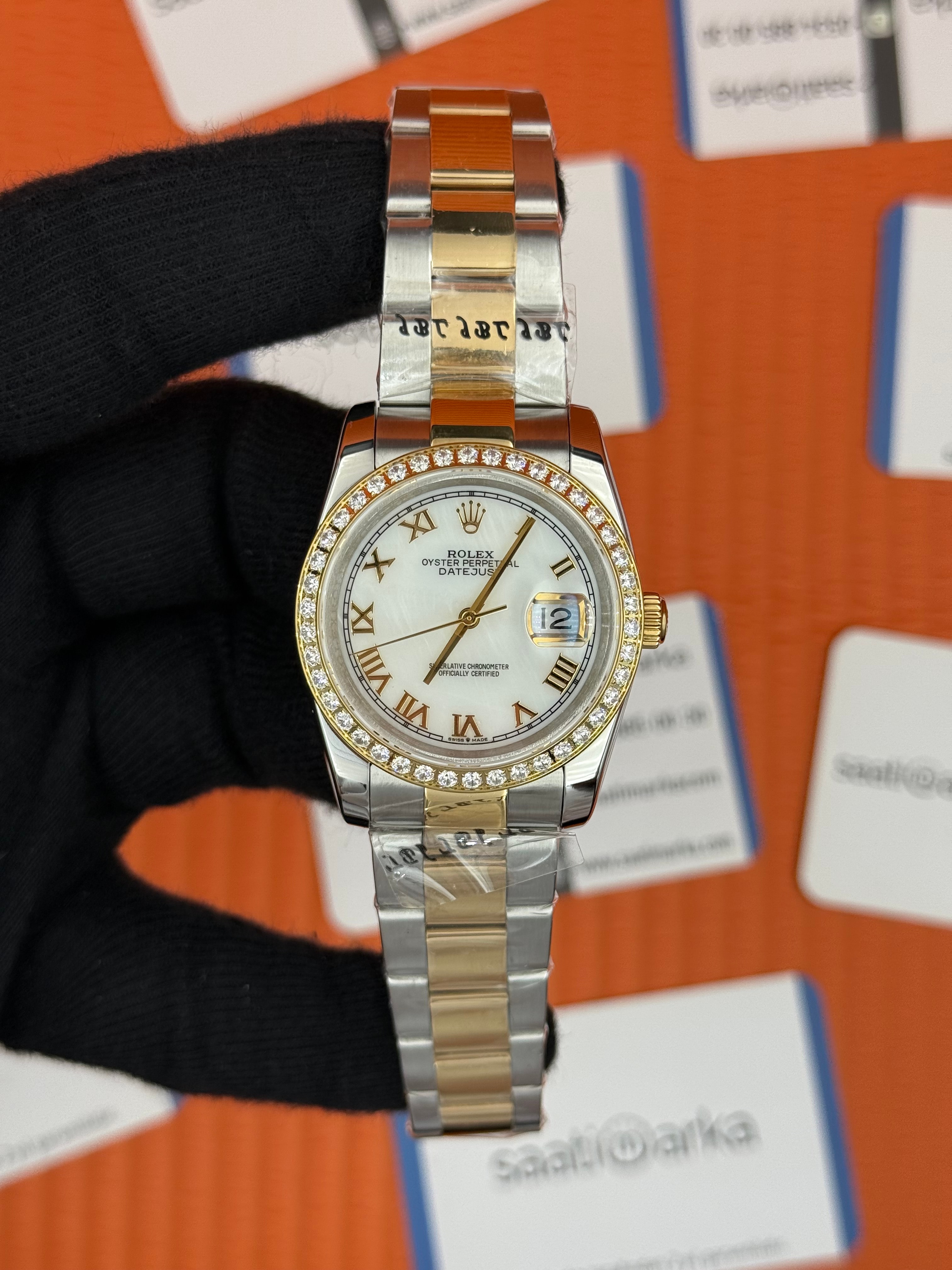 ROELX datejust 36mm oyster kordon beyaz kadran