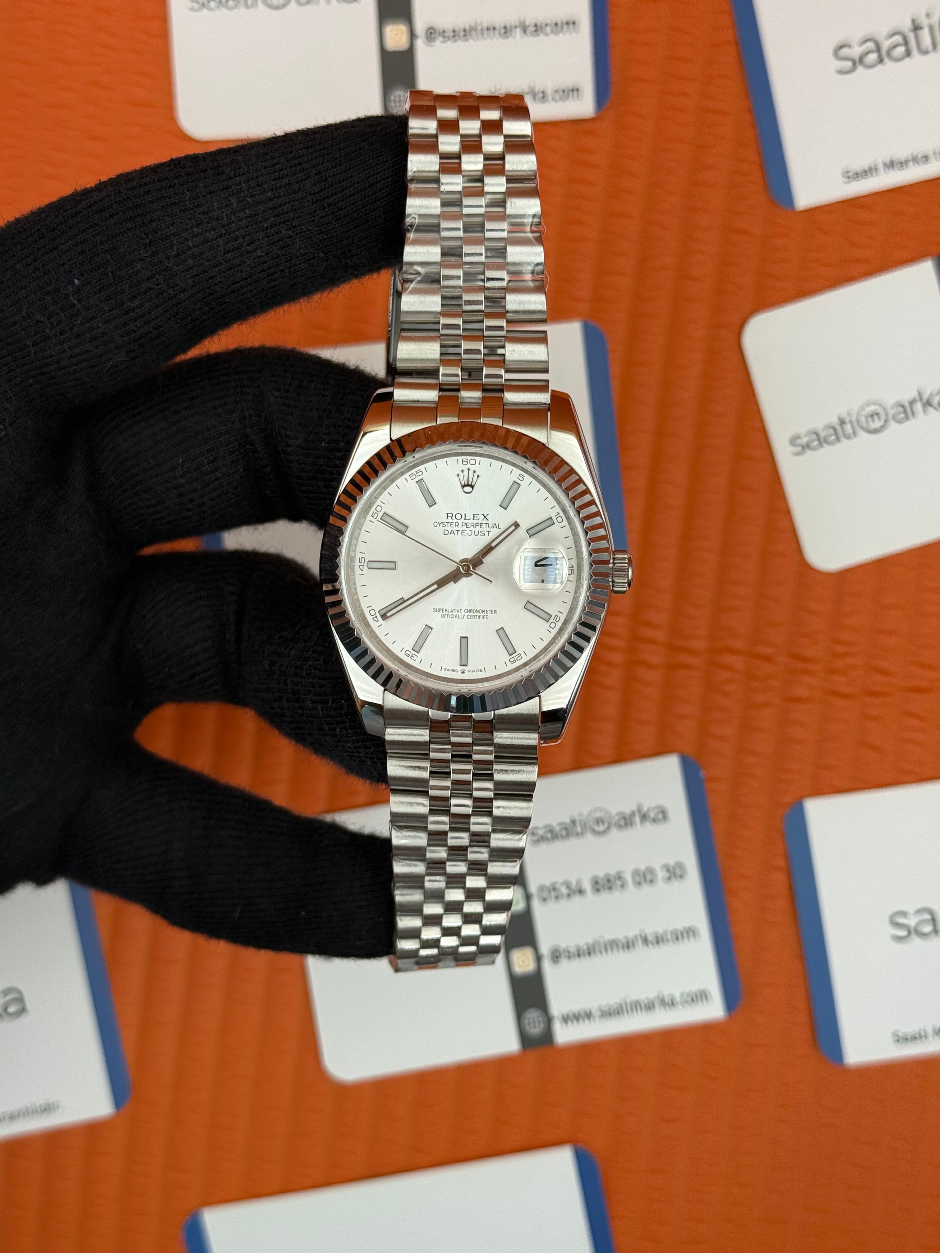 ROLEX Datejust white dial silver jubilee kodon