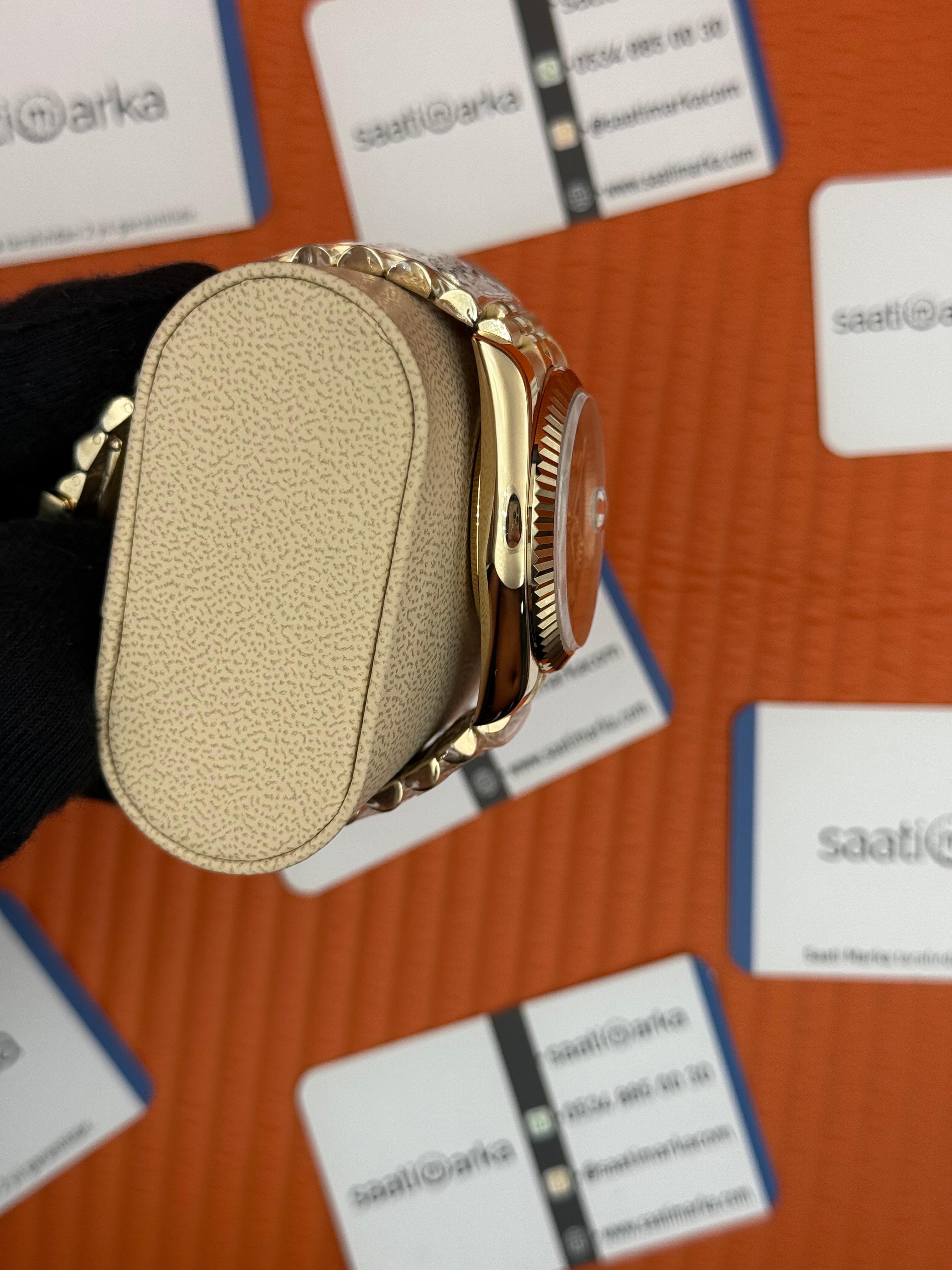 ROELX Day Date roma rakamlı siyah kadran jubilee kordon