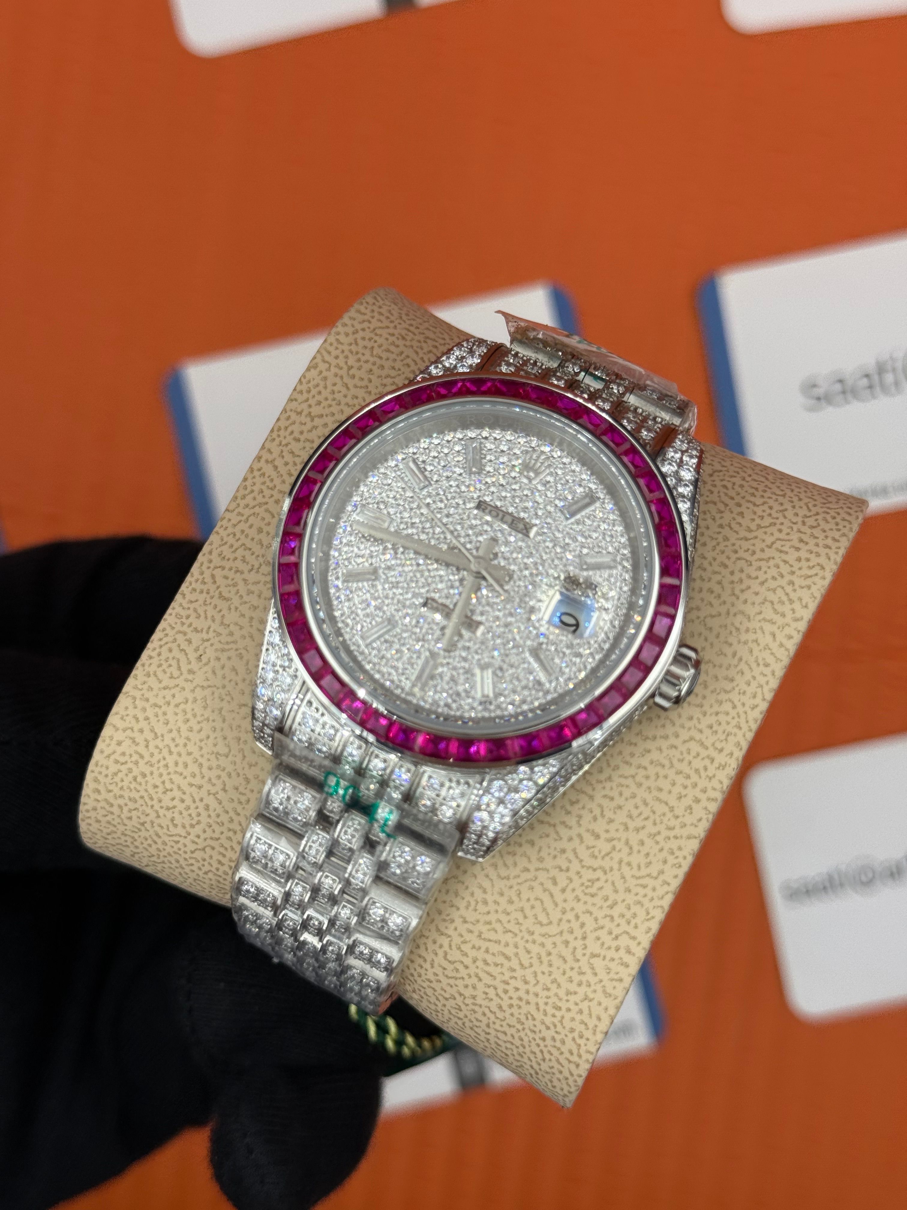 ROLEX Datejust full diamond 41mm silver