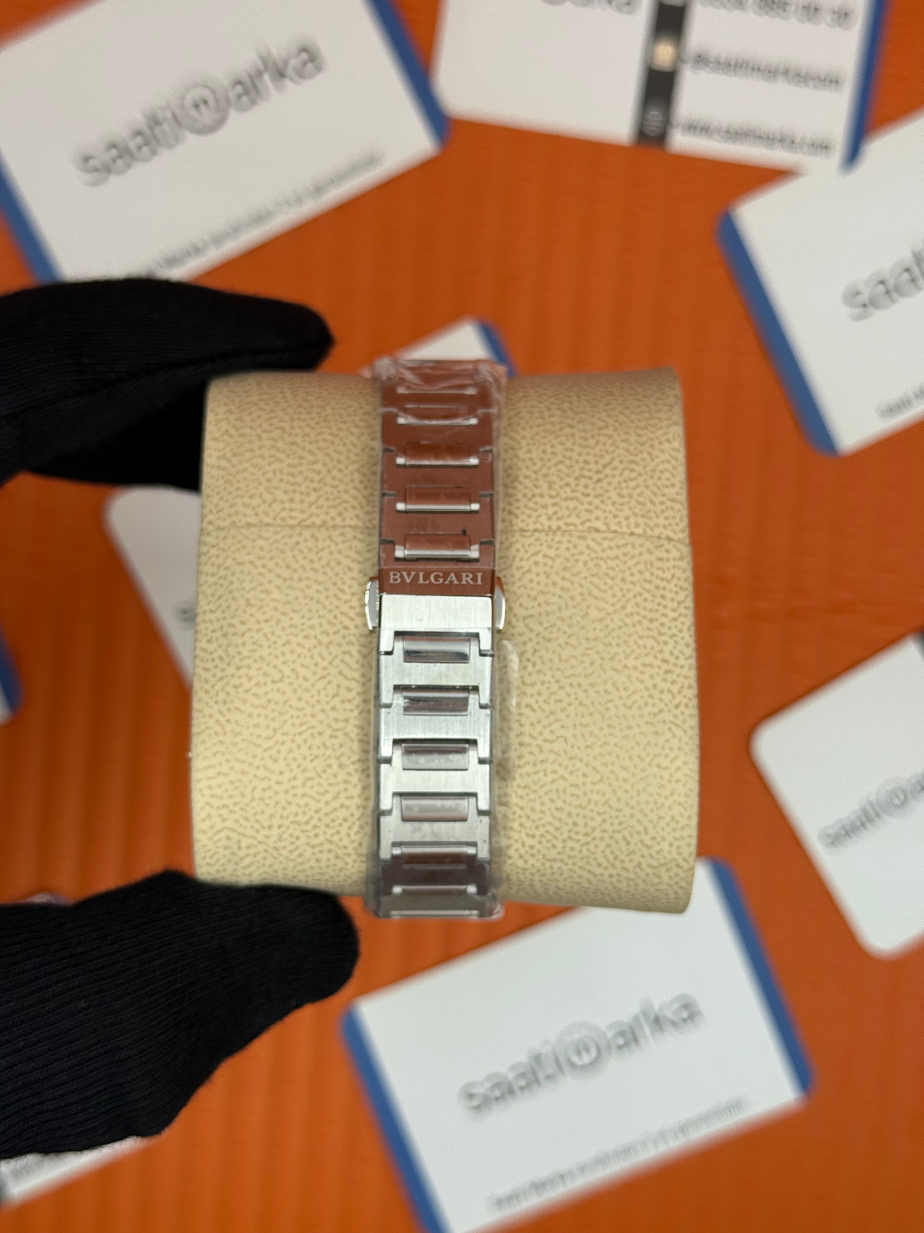 BVLGARI beyaz kadran silver kasa kordon kadın kol saati