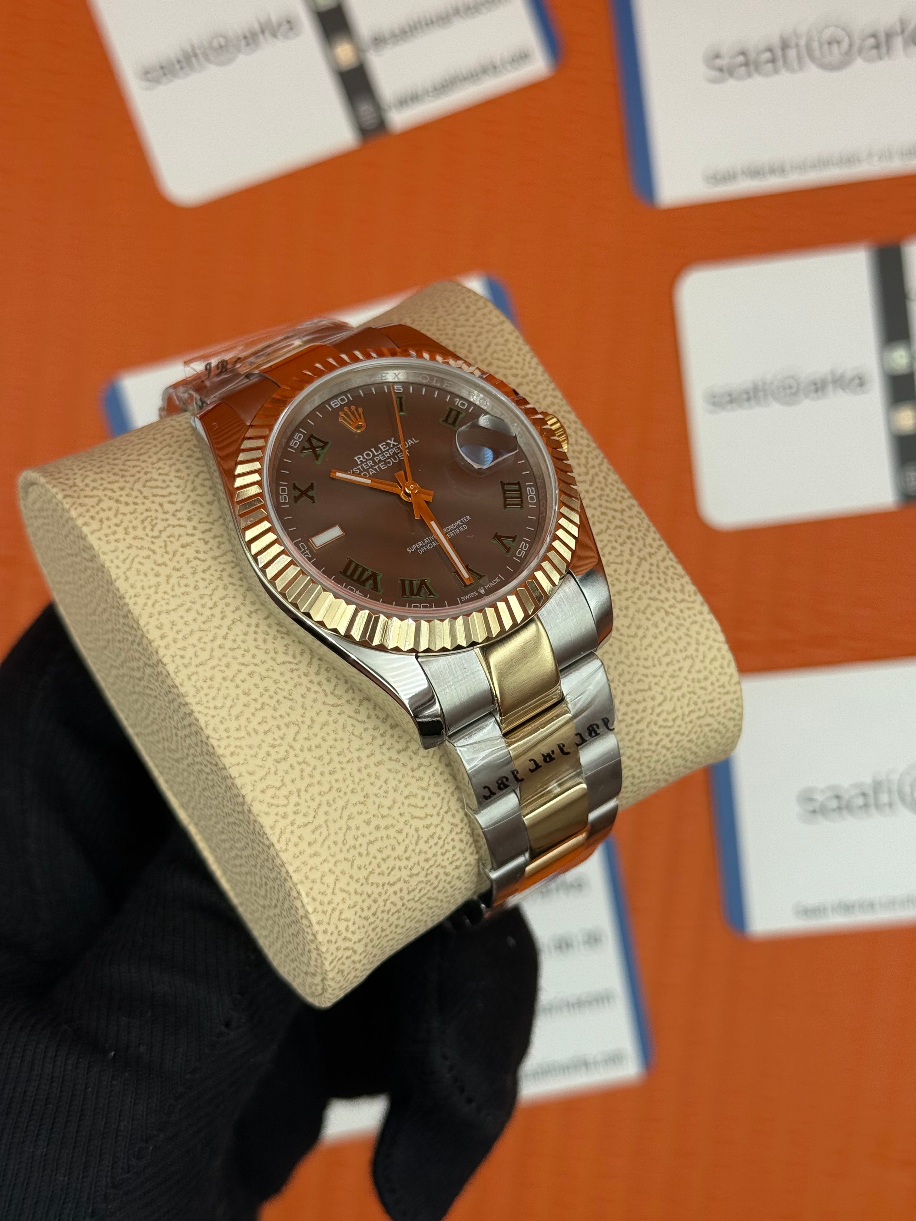 ROLEX Datejust WİMBLEDON gray dial roma rakamlı gold silver kasa-kordon oyster