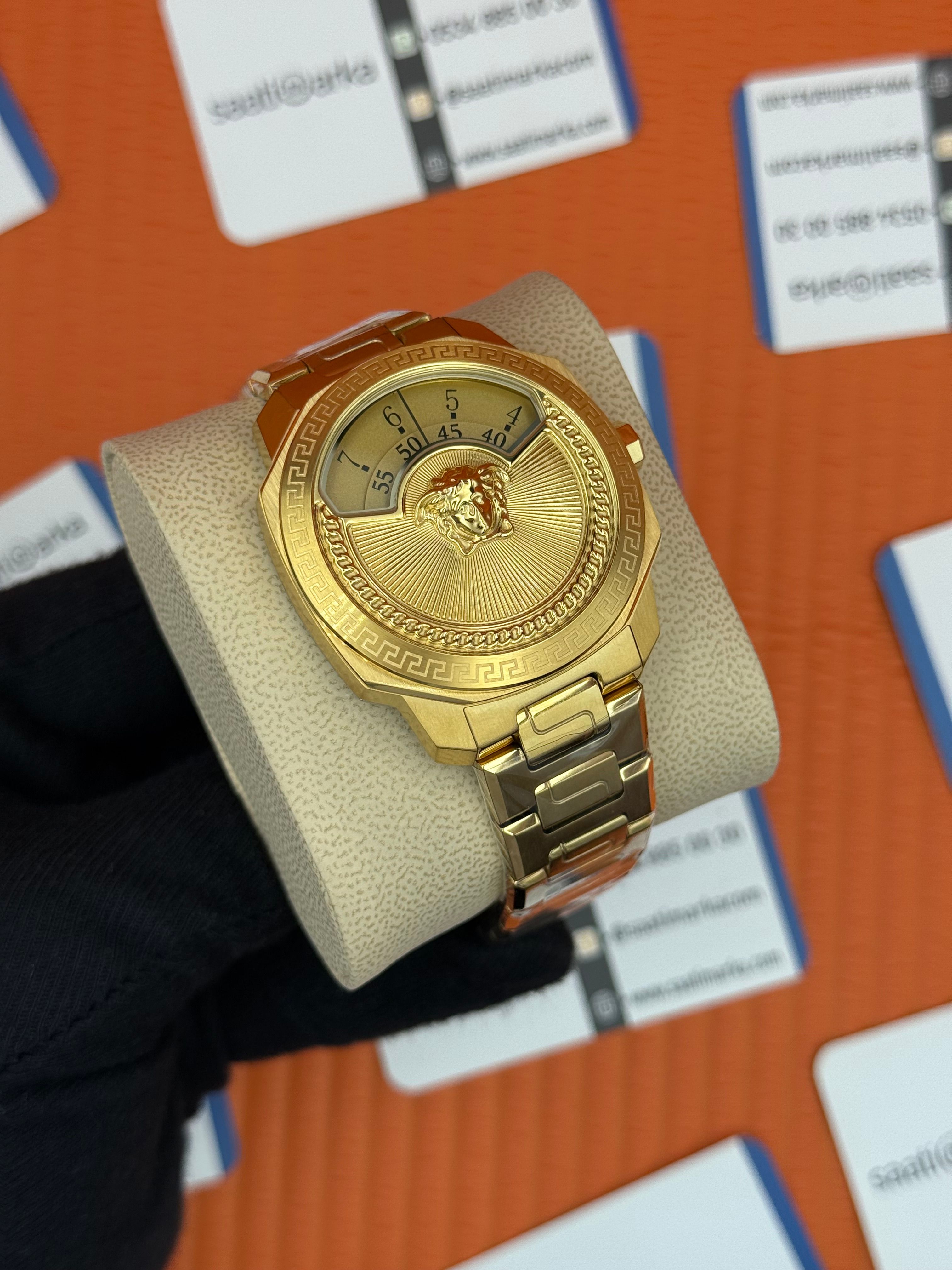 VERSACE ERKEK KOL SAATİ FULL GOLD 