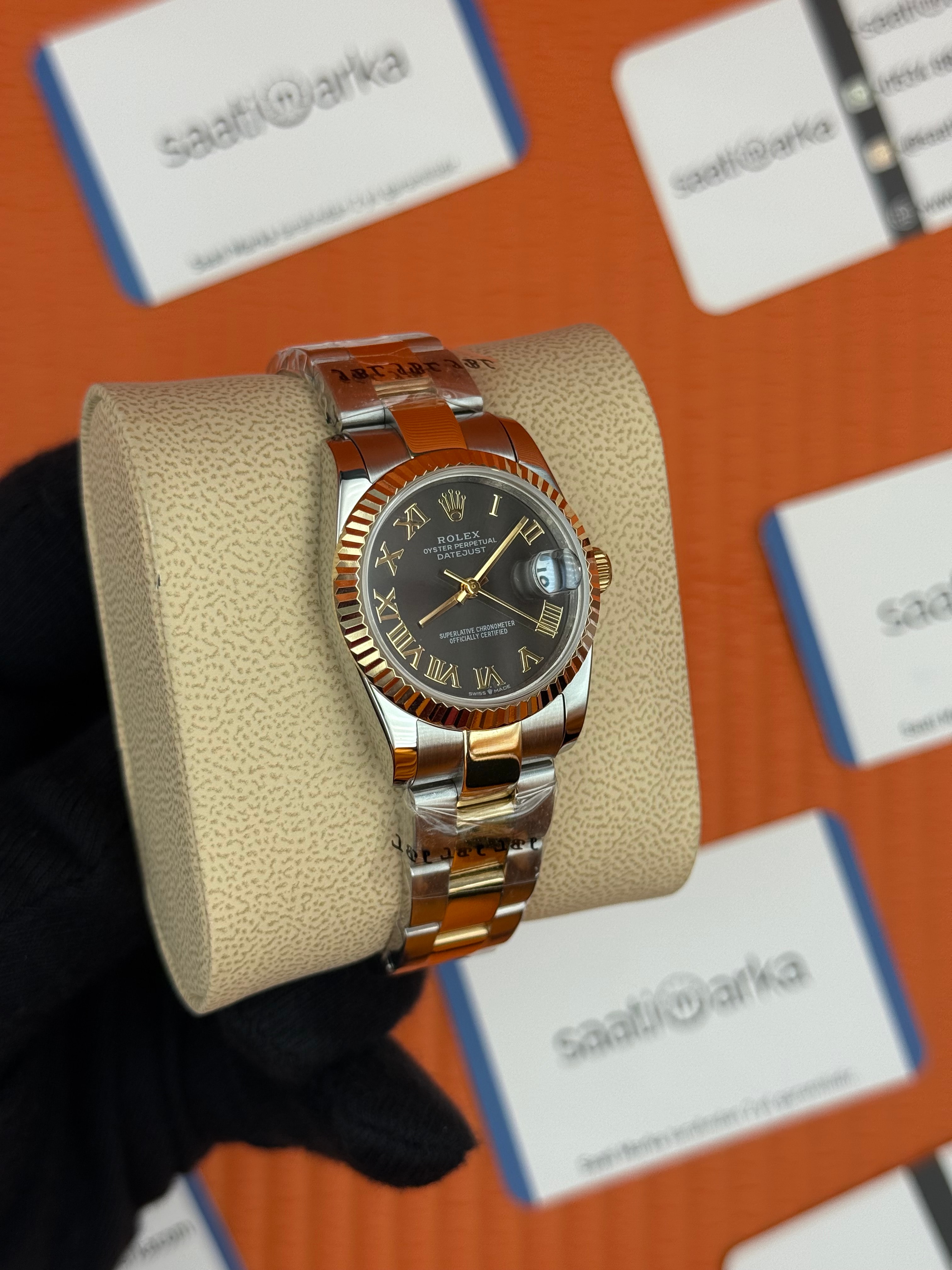 ROELX datejust 31mm gri kadran gold silver oyster kordon