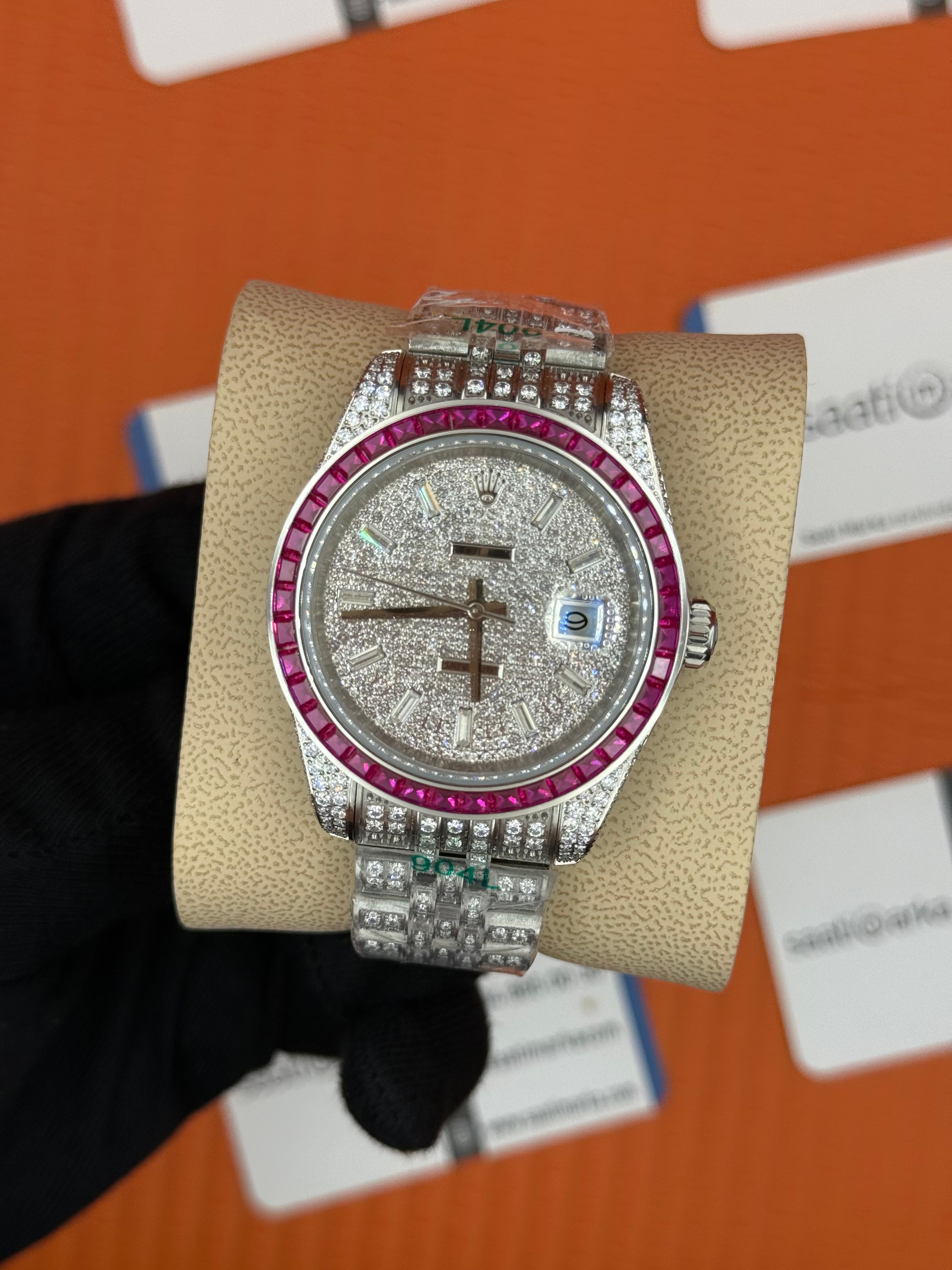 ROLEX Datejust full diamond 41mm silver