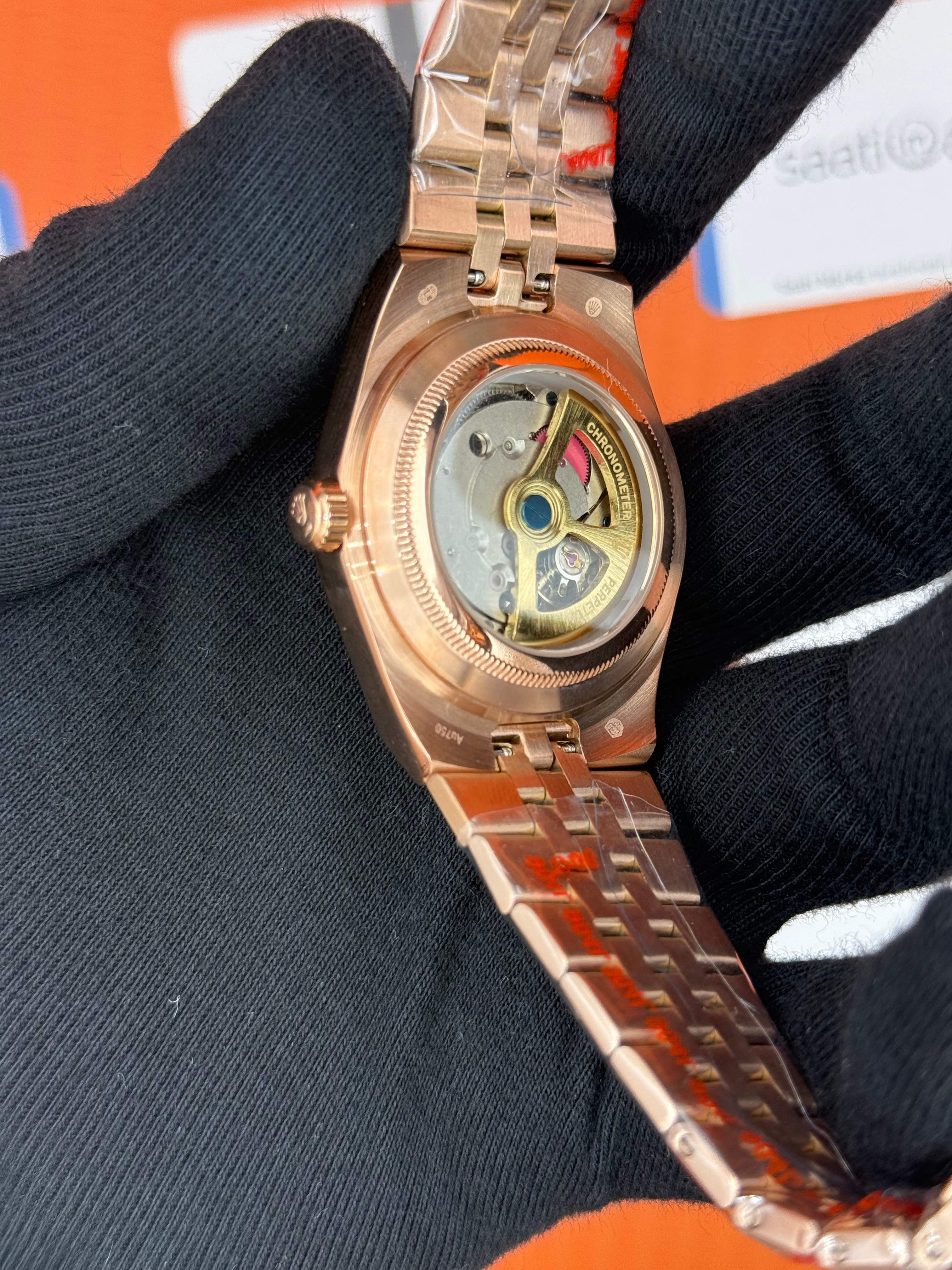 ROLEX land dweller 40mm beyaz kadran rose kasa kordon oystersteel erkek kol saati