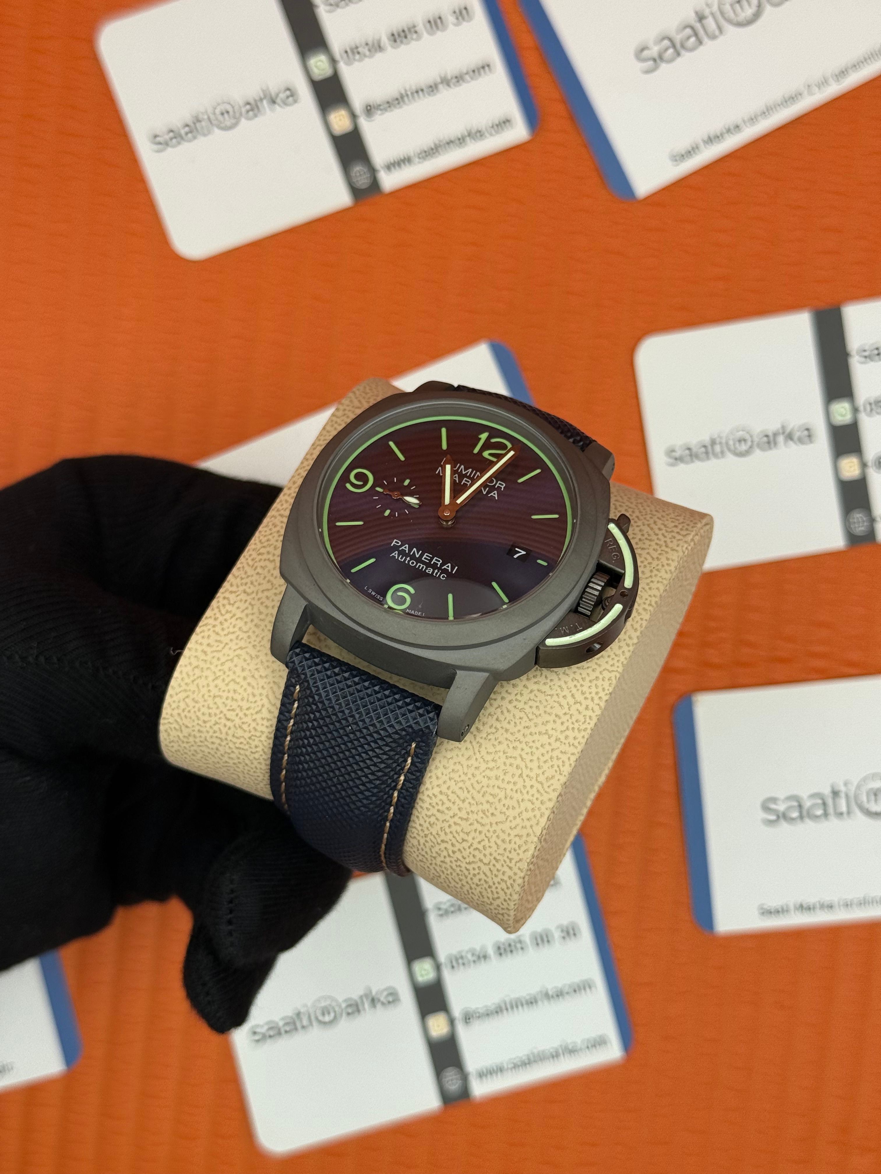 PANERAI marina automatic lacivert kordon mat gri kasa lacivert kadran