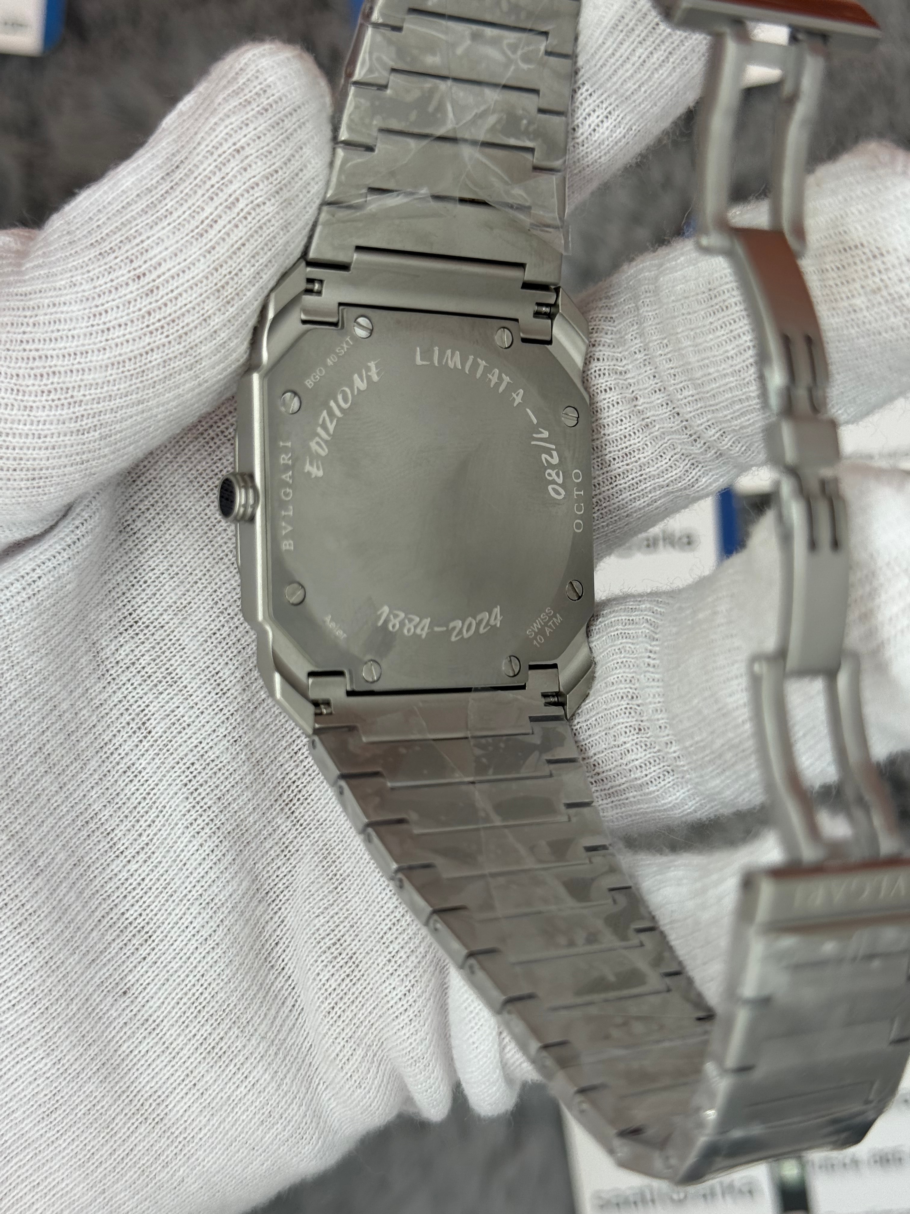 BVLGARİ octo 40mm su yeşili kadran silver kasa kordon erkek kol saati