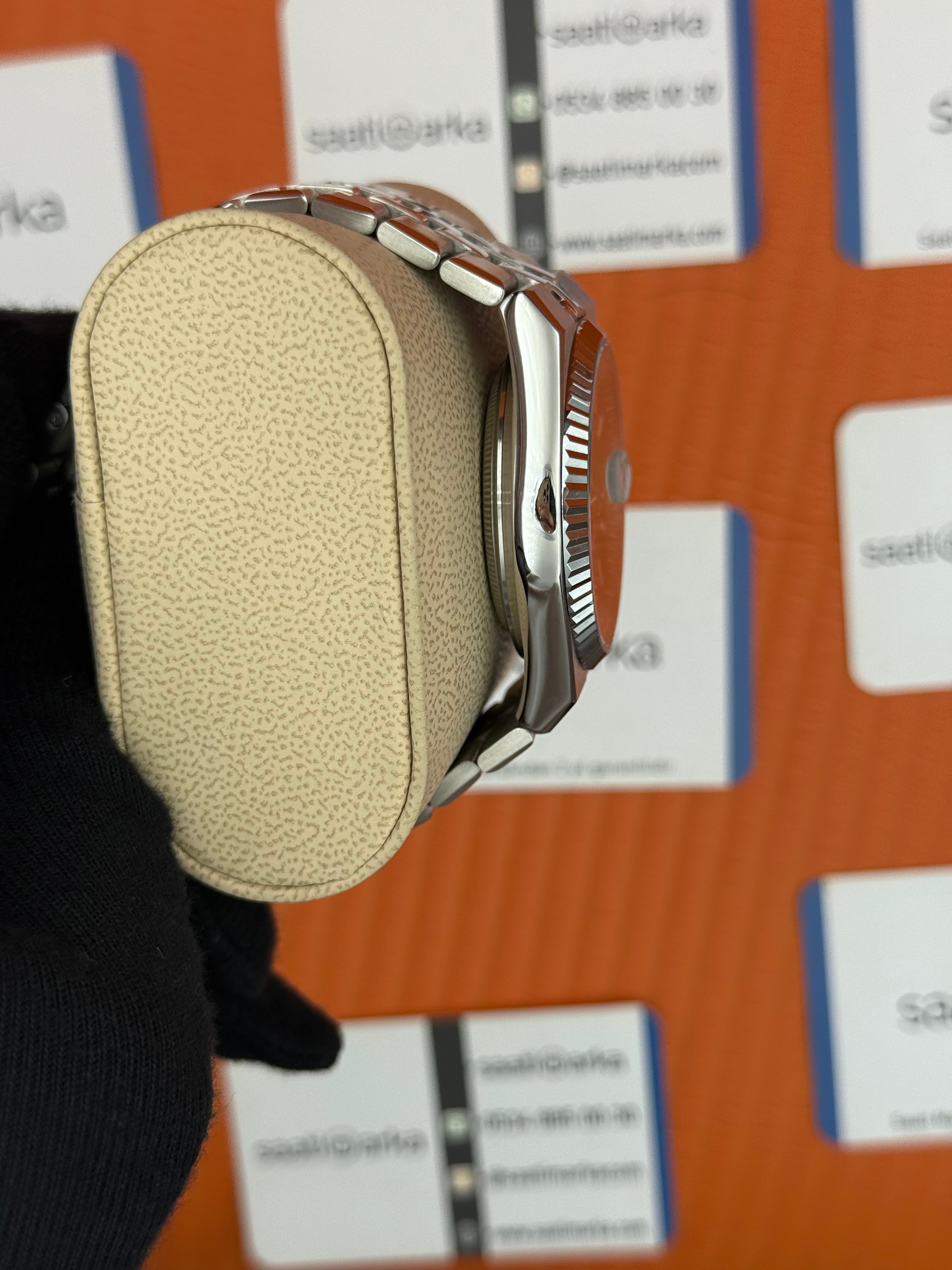 ROLEX land dweller 40mm gri kadran silver kasa kordon oystersteel erkek kol saati