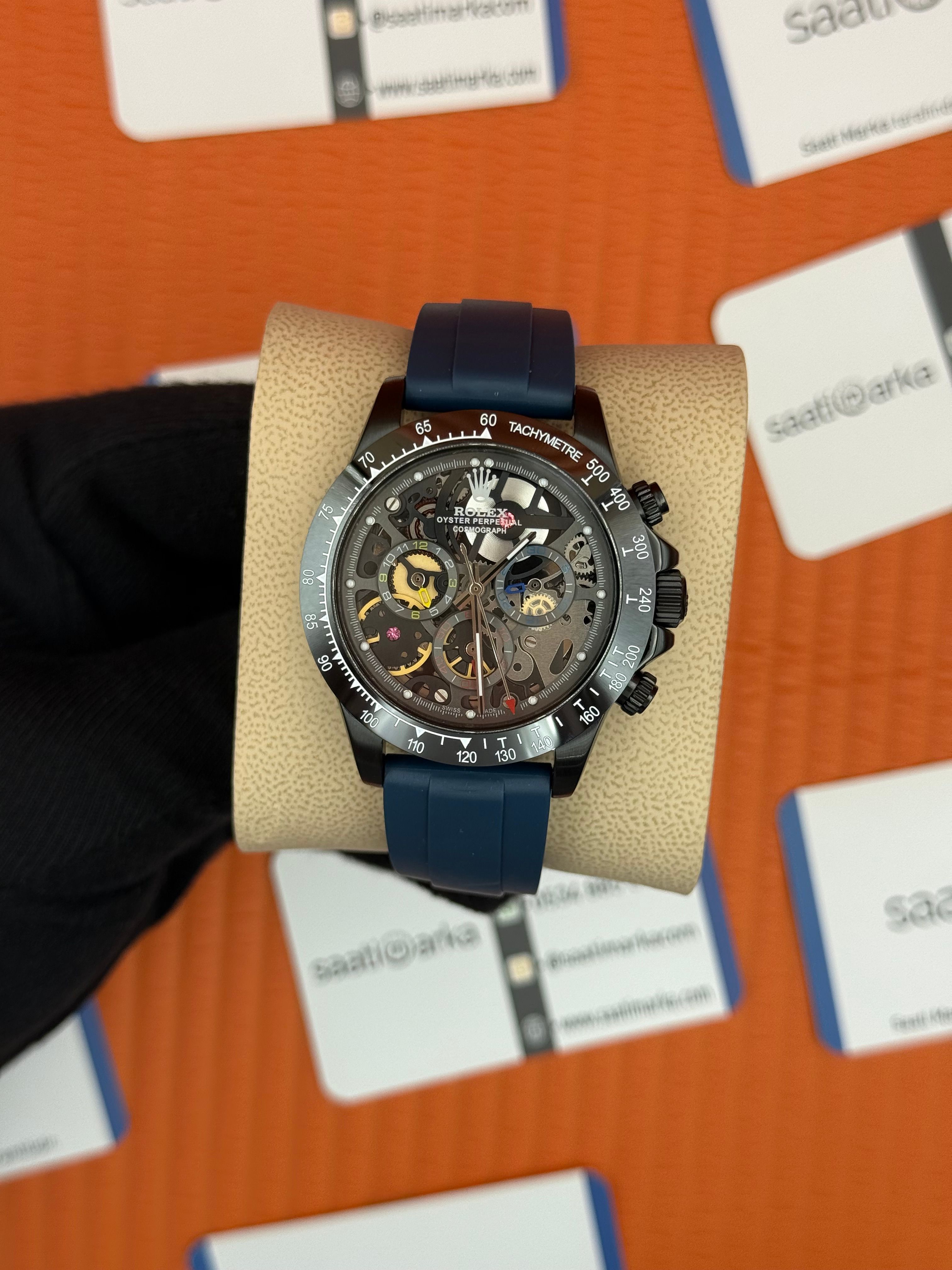 ROLEX Daytona juan pablo montoya lacivert kauçuk kordon siyah kasa