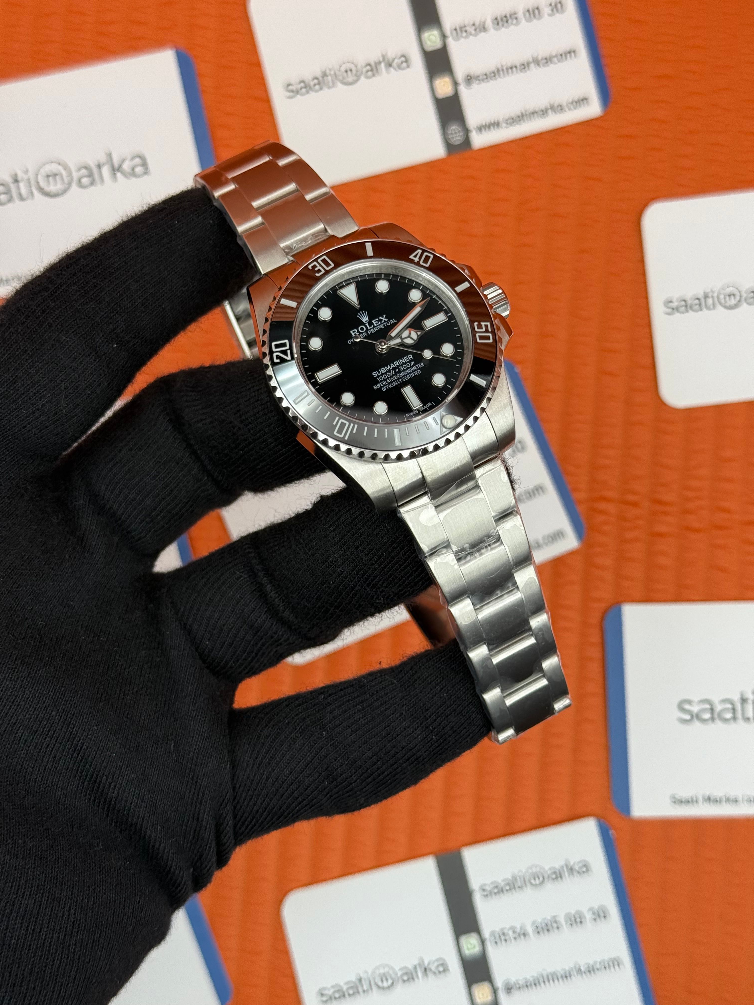 ROLEX Submariner no date black dial- bezel silver kasa-kordon