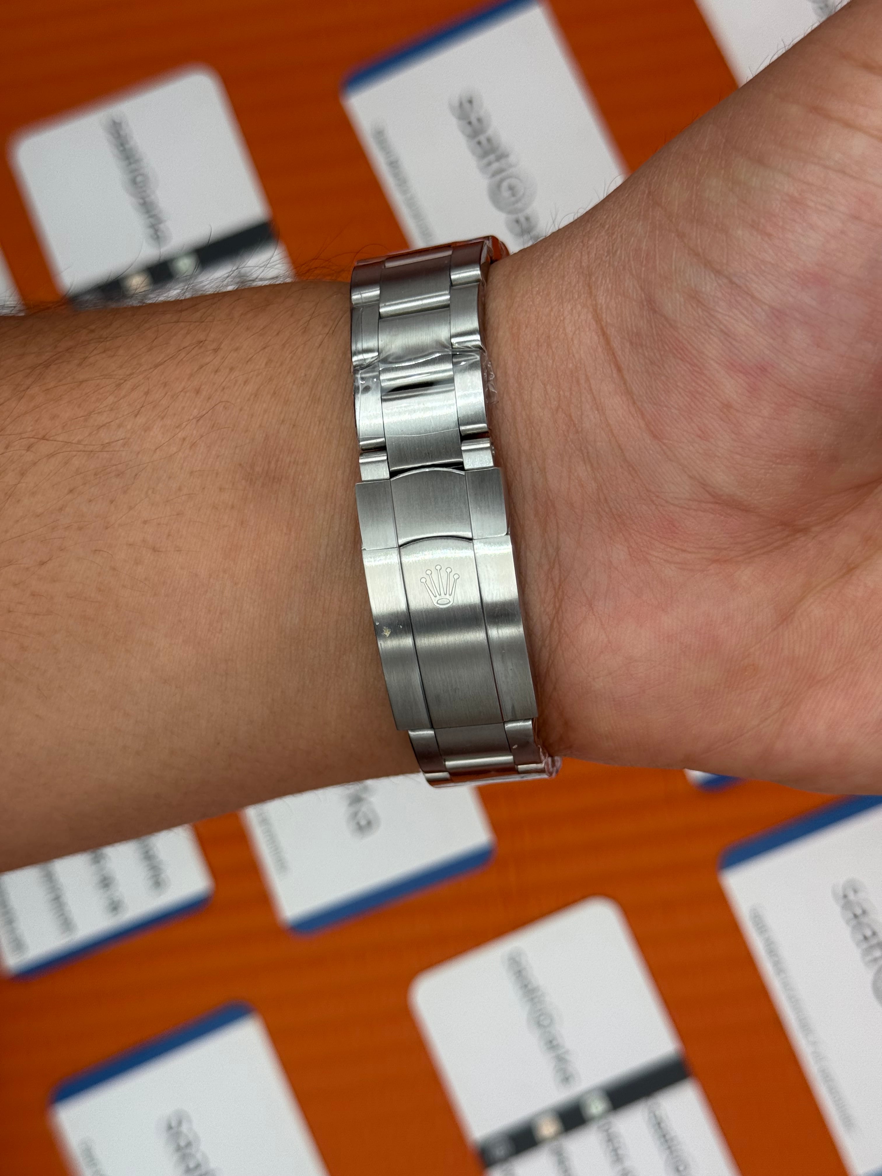 ROLEX oyster perpetual bej kadran silver kasa kordon erkek kol saati