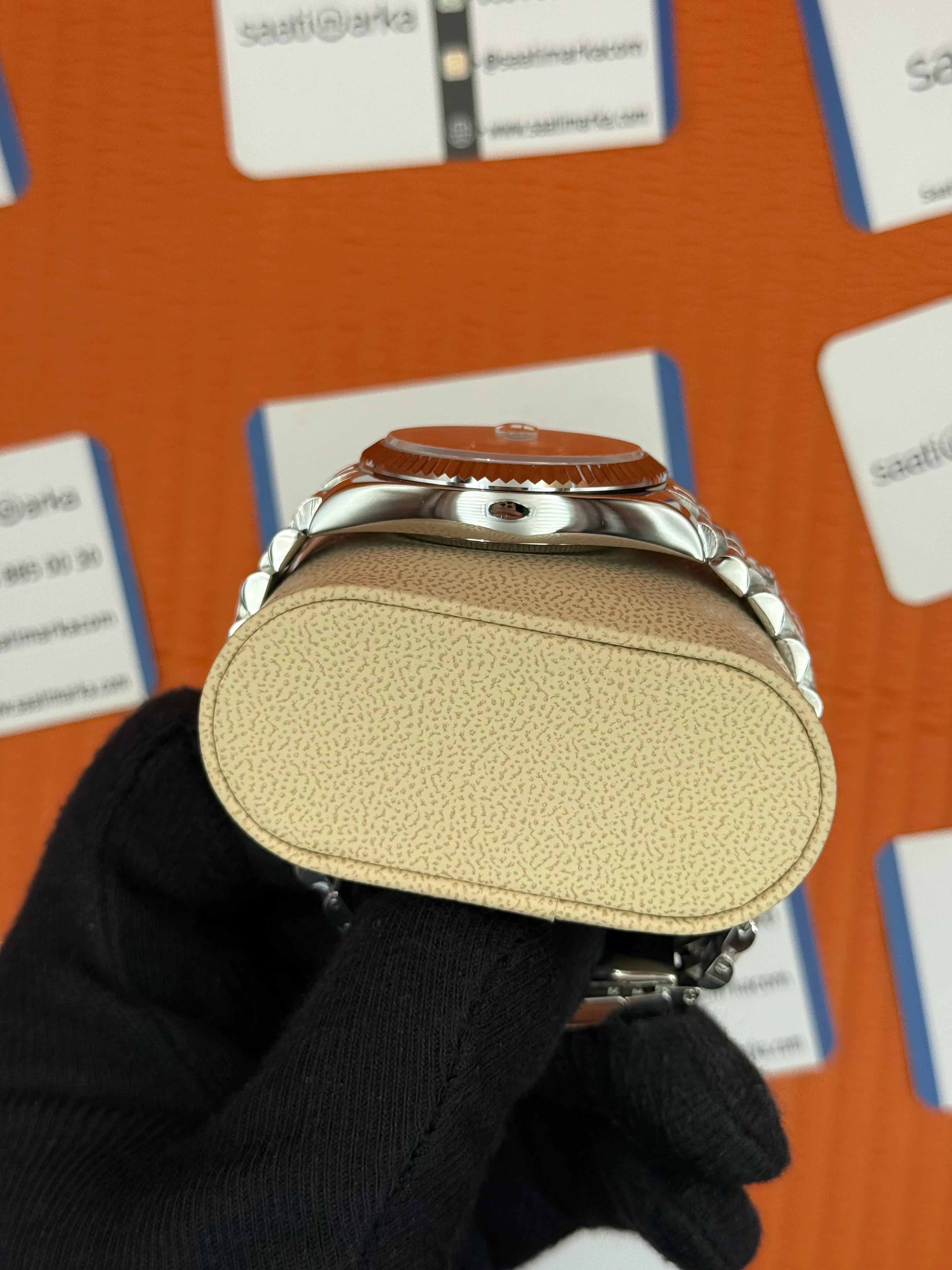 ROLEX Datejust baget taşlı grey dial silver jubilee kordon