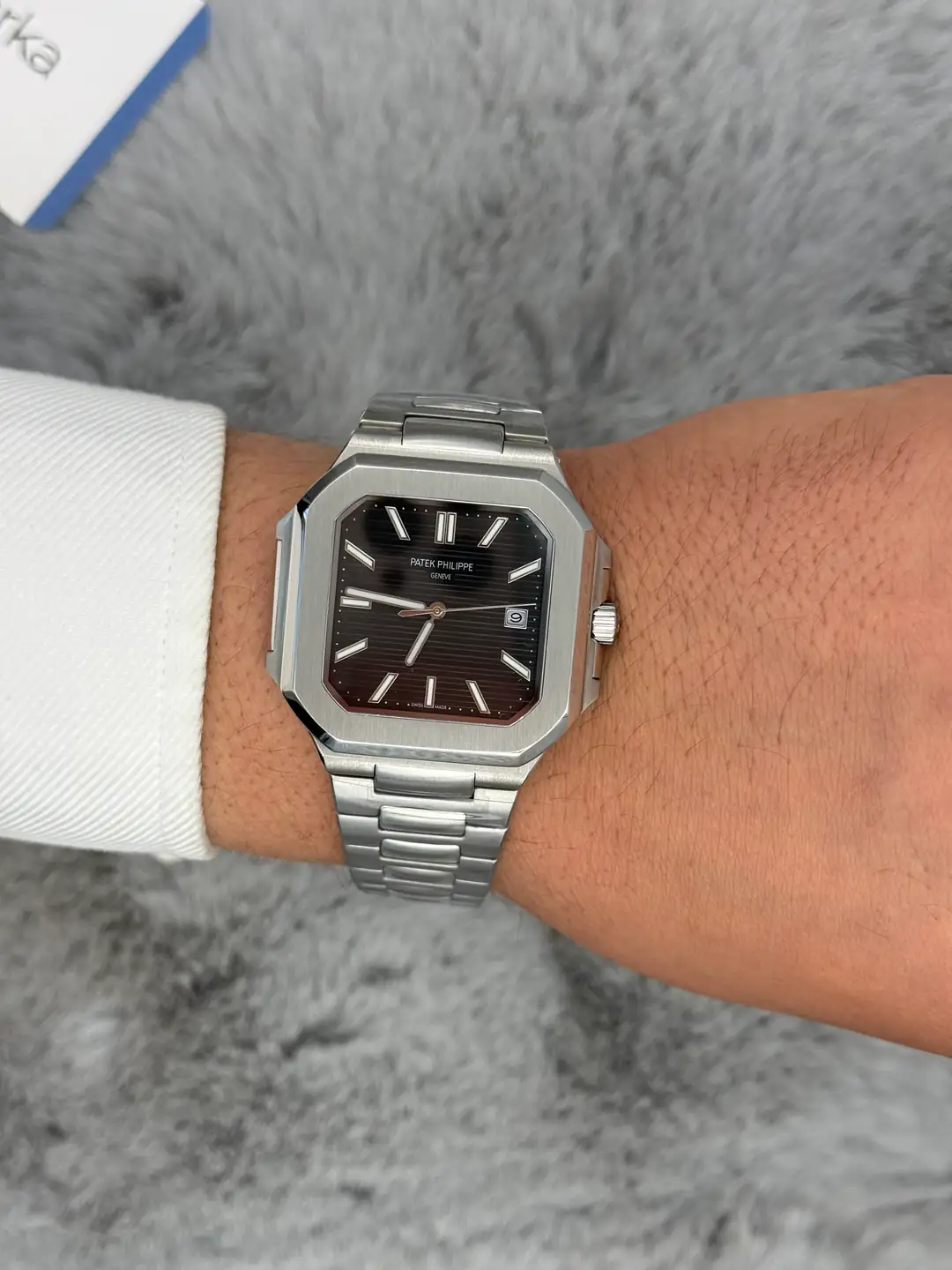 PATEK PHILIPPE CUBİTUS SİYAH KADRAN SİLVER KASA KORDON
