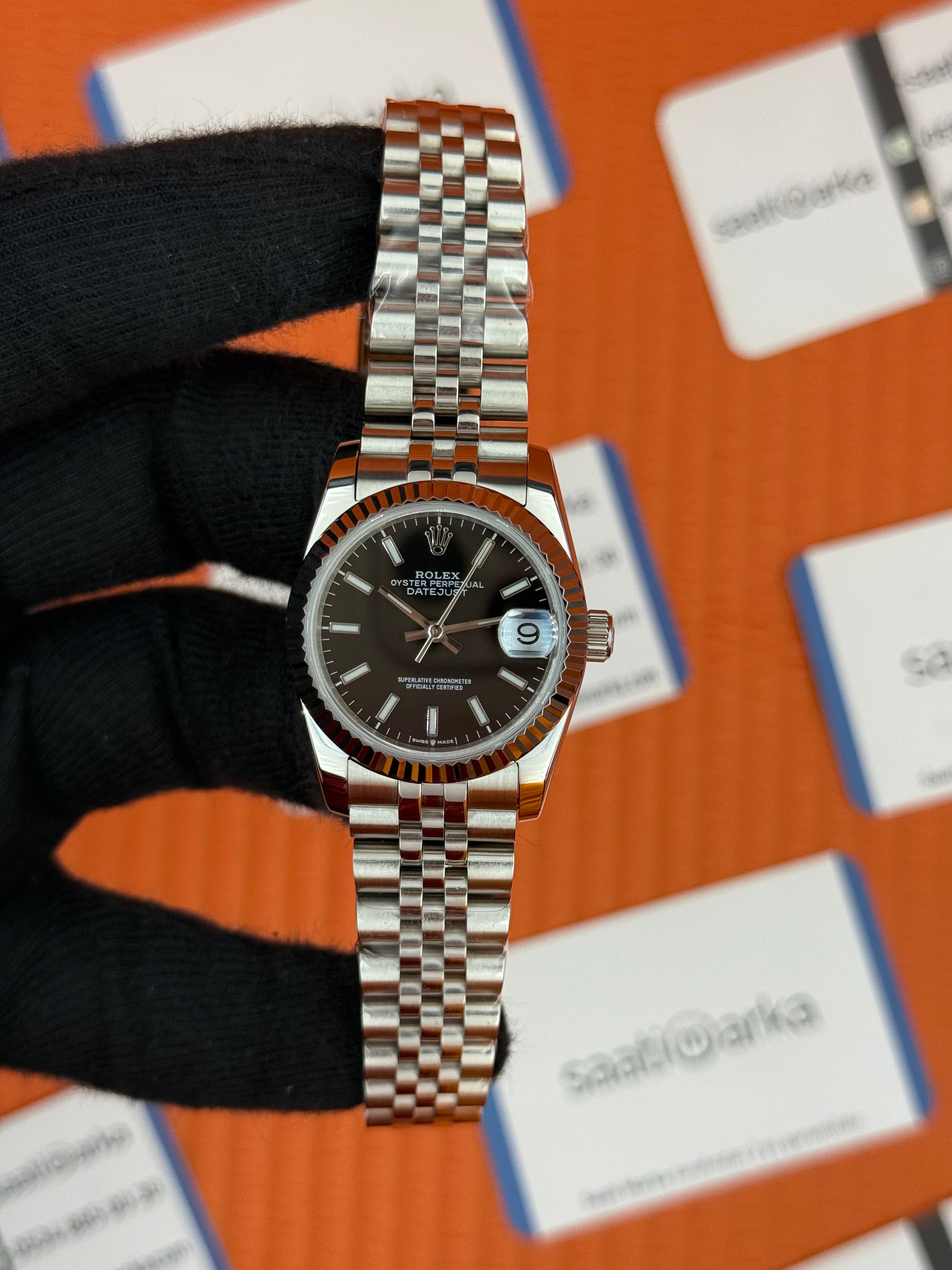 ROLEX datejust 31mm siyah kadran silver jubilee kordon