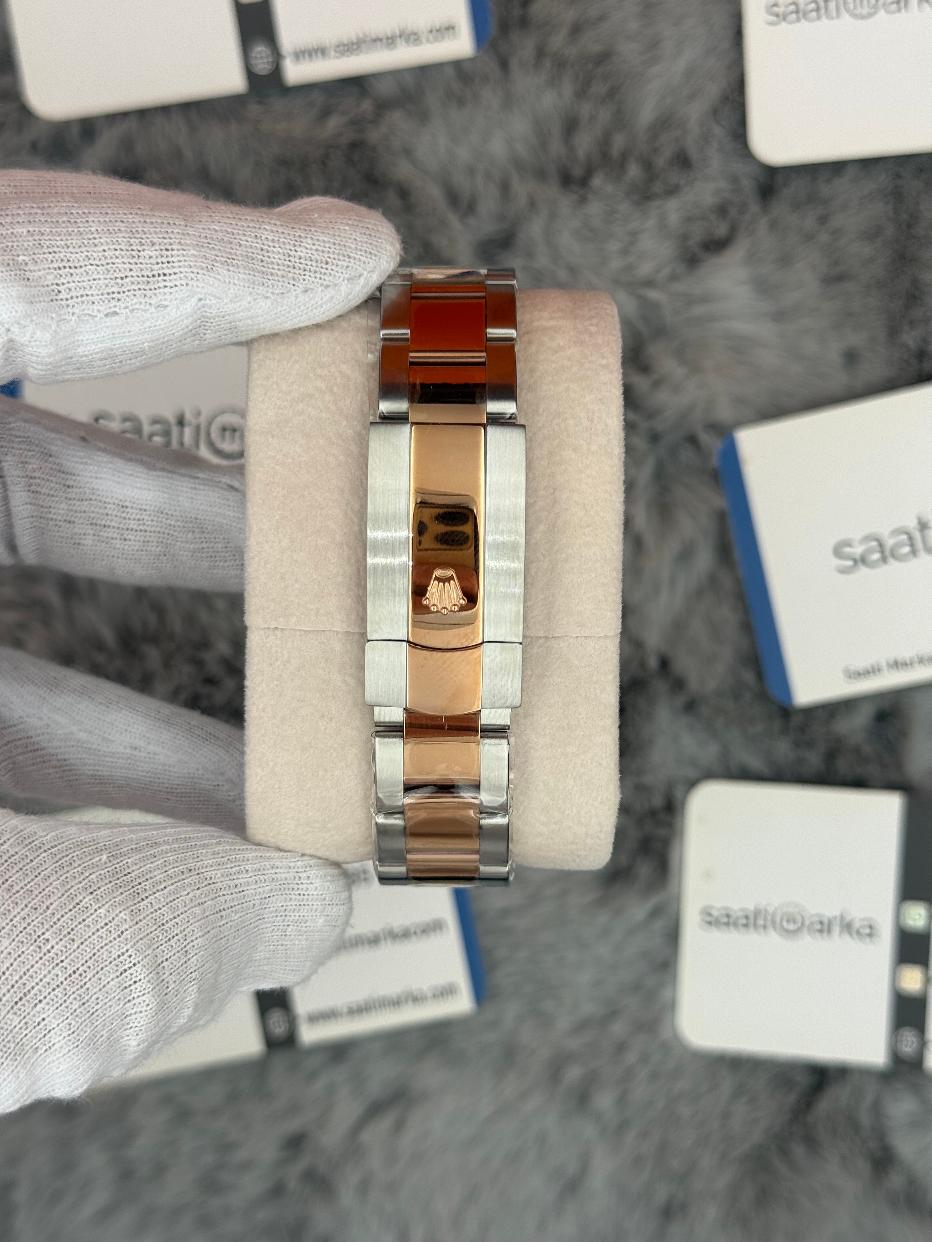 ROLEX Datejust 36mm beyaz kadran silver kasa rose silver oyster kordon 