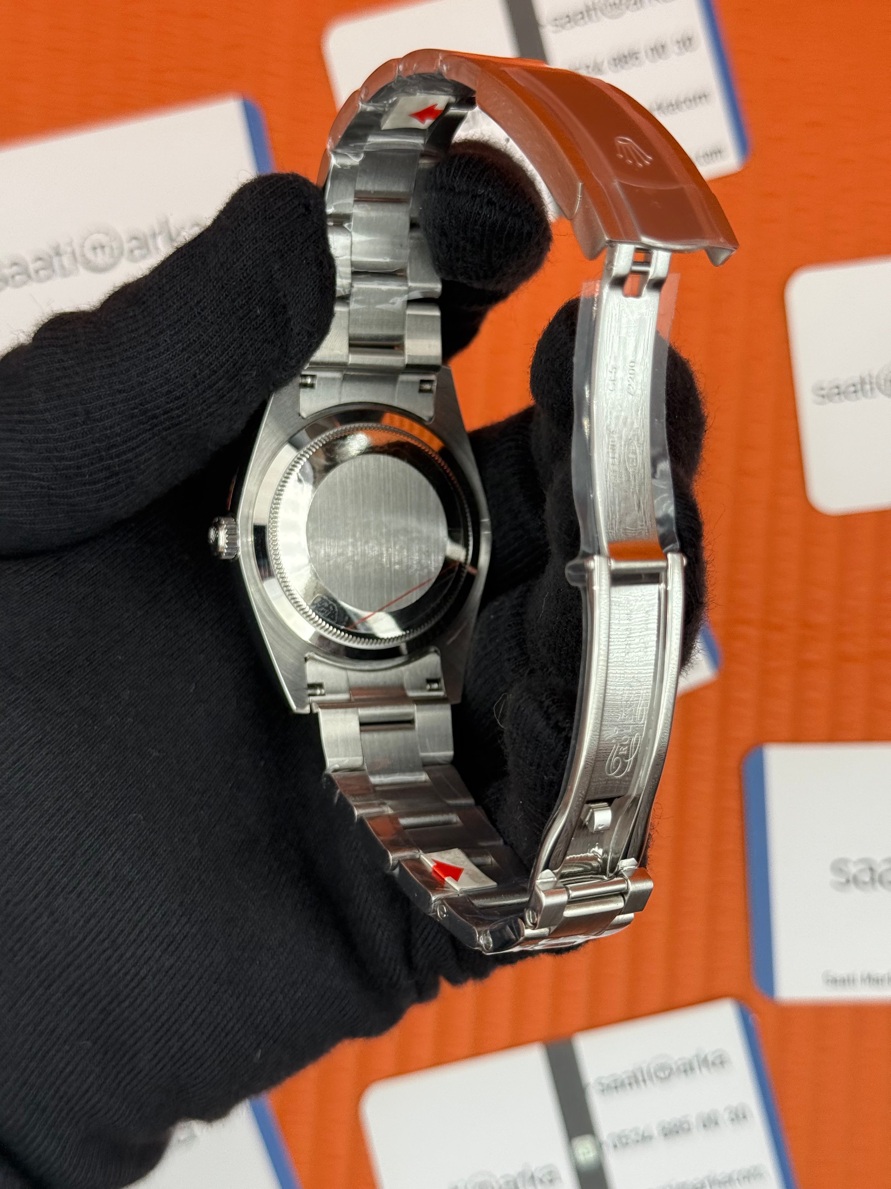 ROLEX OYSTER Perpetual blue dial silver kasa-kordon