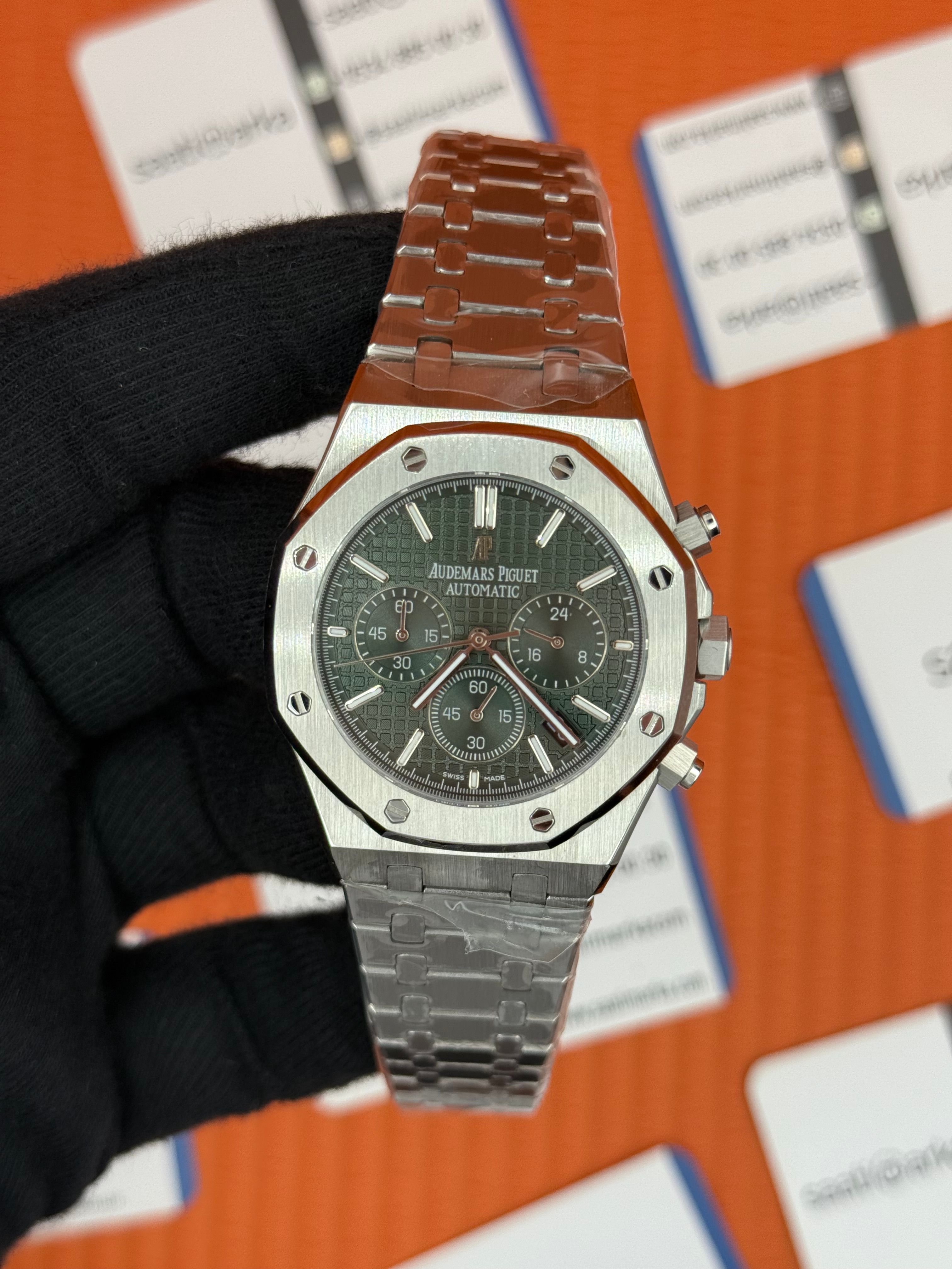 AUDEMARS PİGUET ROYAL OAK YEŞİL KADRAN SİLVER KASA-KORDON