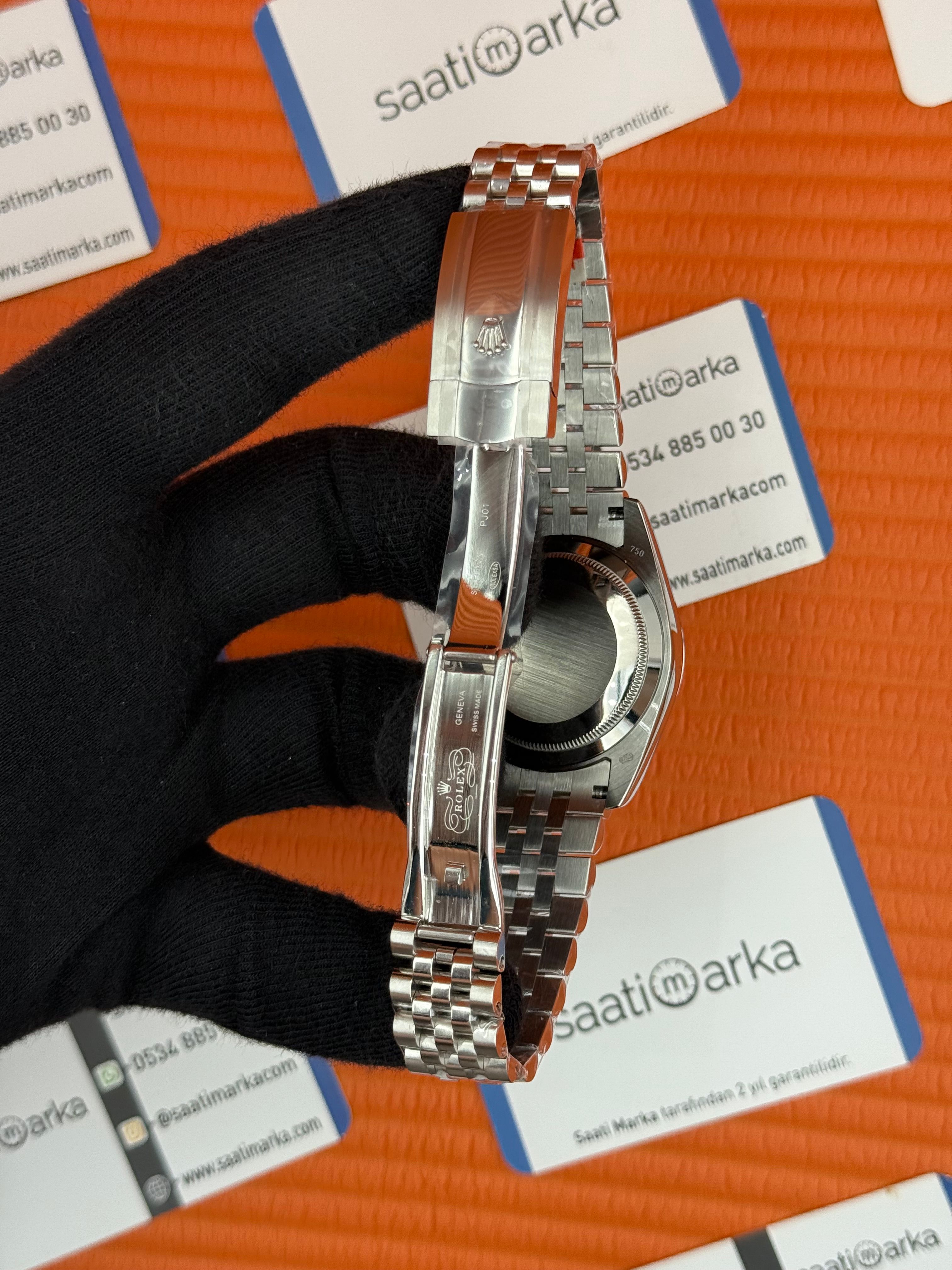 ROLEX Day Date roma rakamlı yeşil kadran silver jubilee kordon