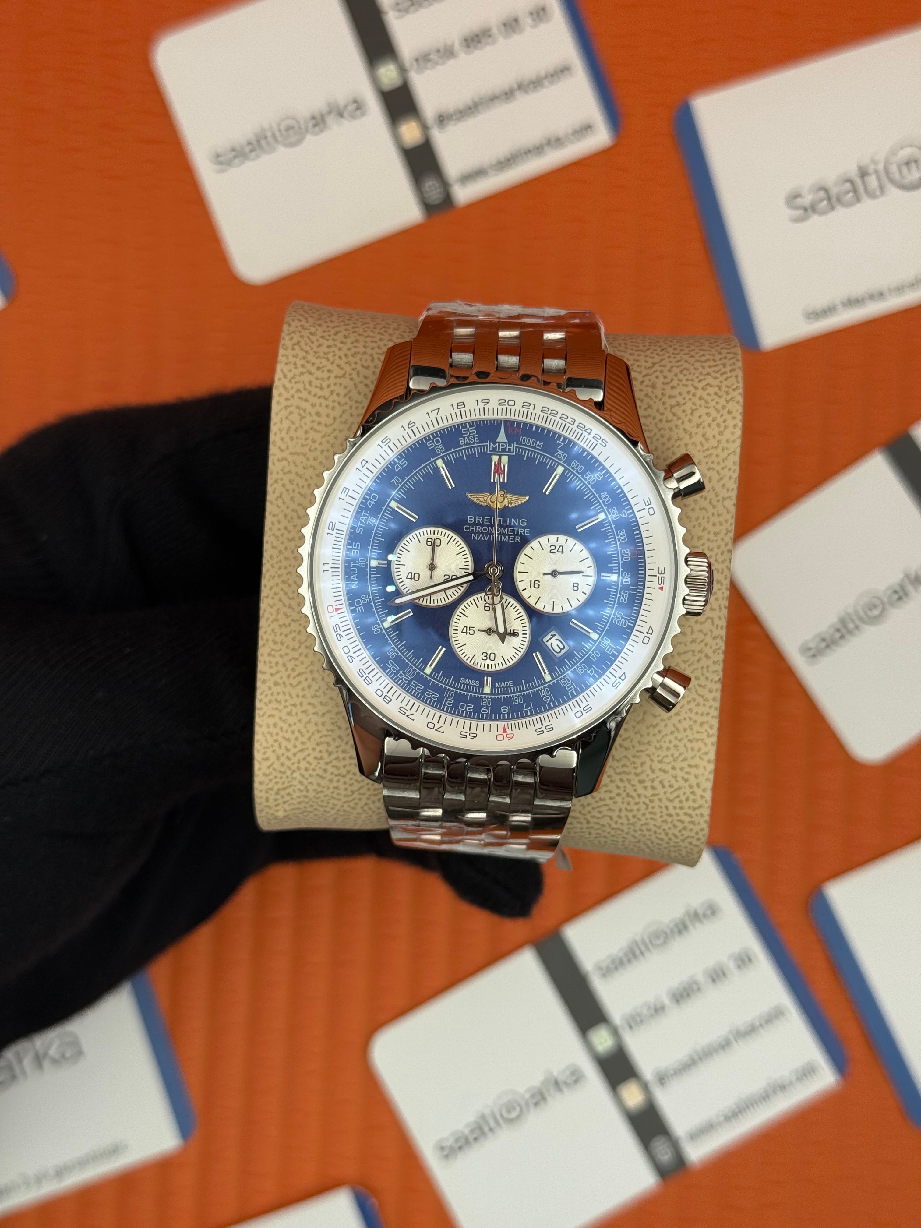 BREITLING Navitimer mavi kadran çelik kasa-kordon