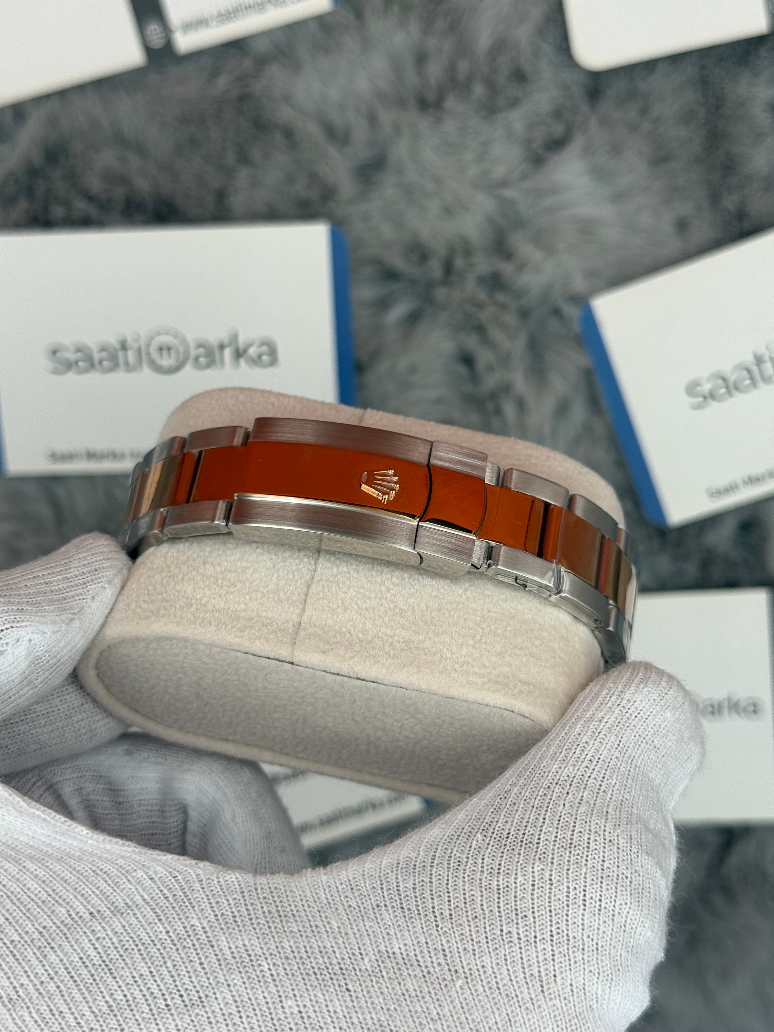 ROLEX Datejust 36mm rose kadran taşlı bezel silver kasa rose silver oyster kordon