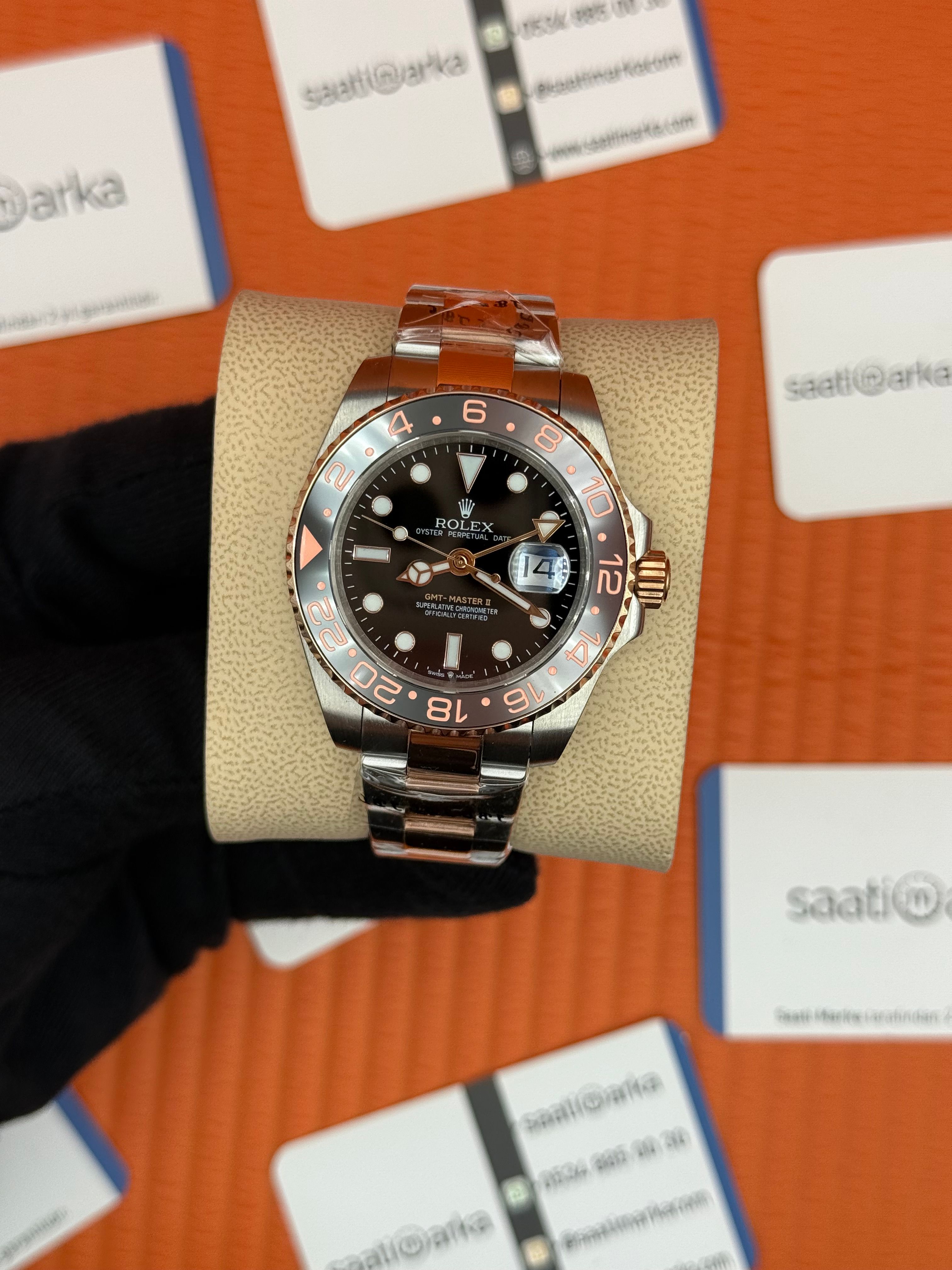 ROLEX Gmt Master Root Beer rose silver 40mm