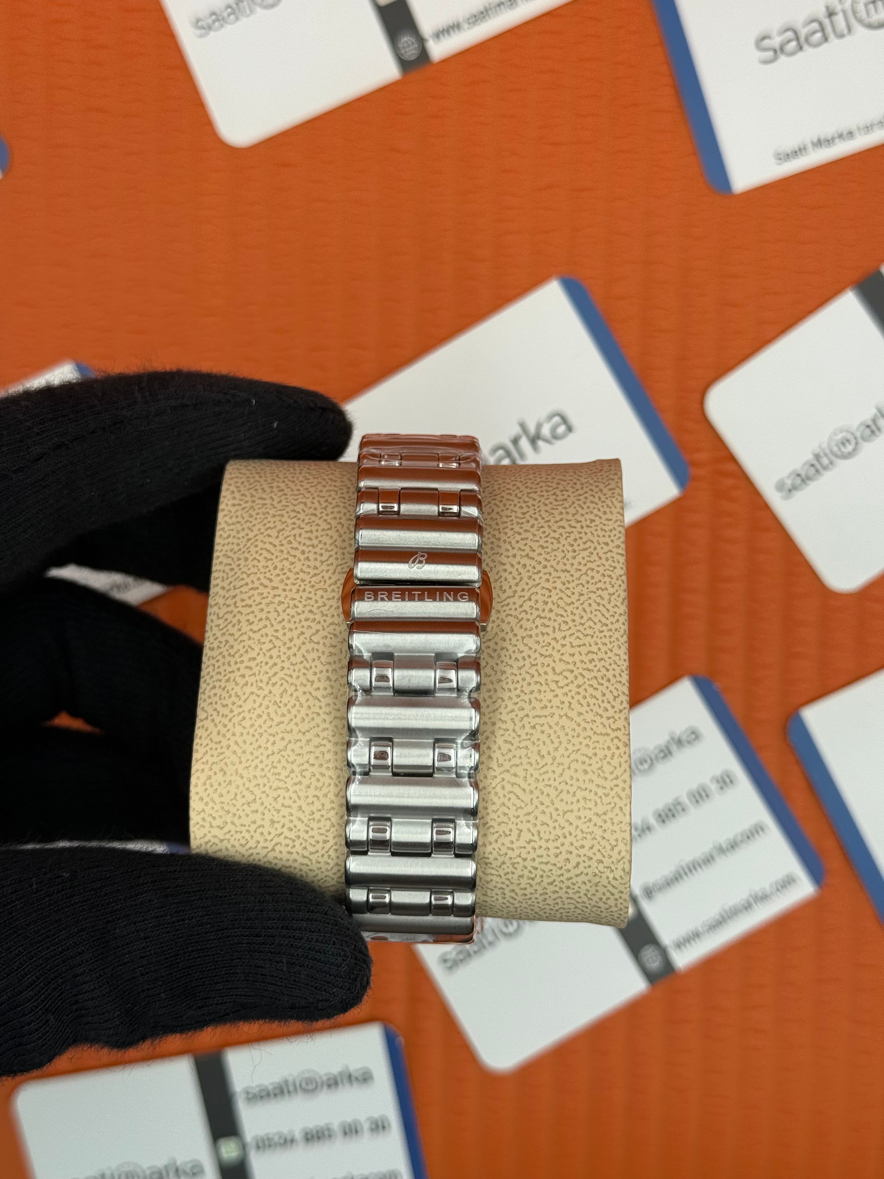 BREITLING GMT lacivert kadran silver kasa-kordon