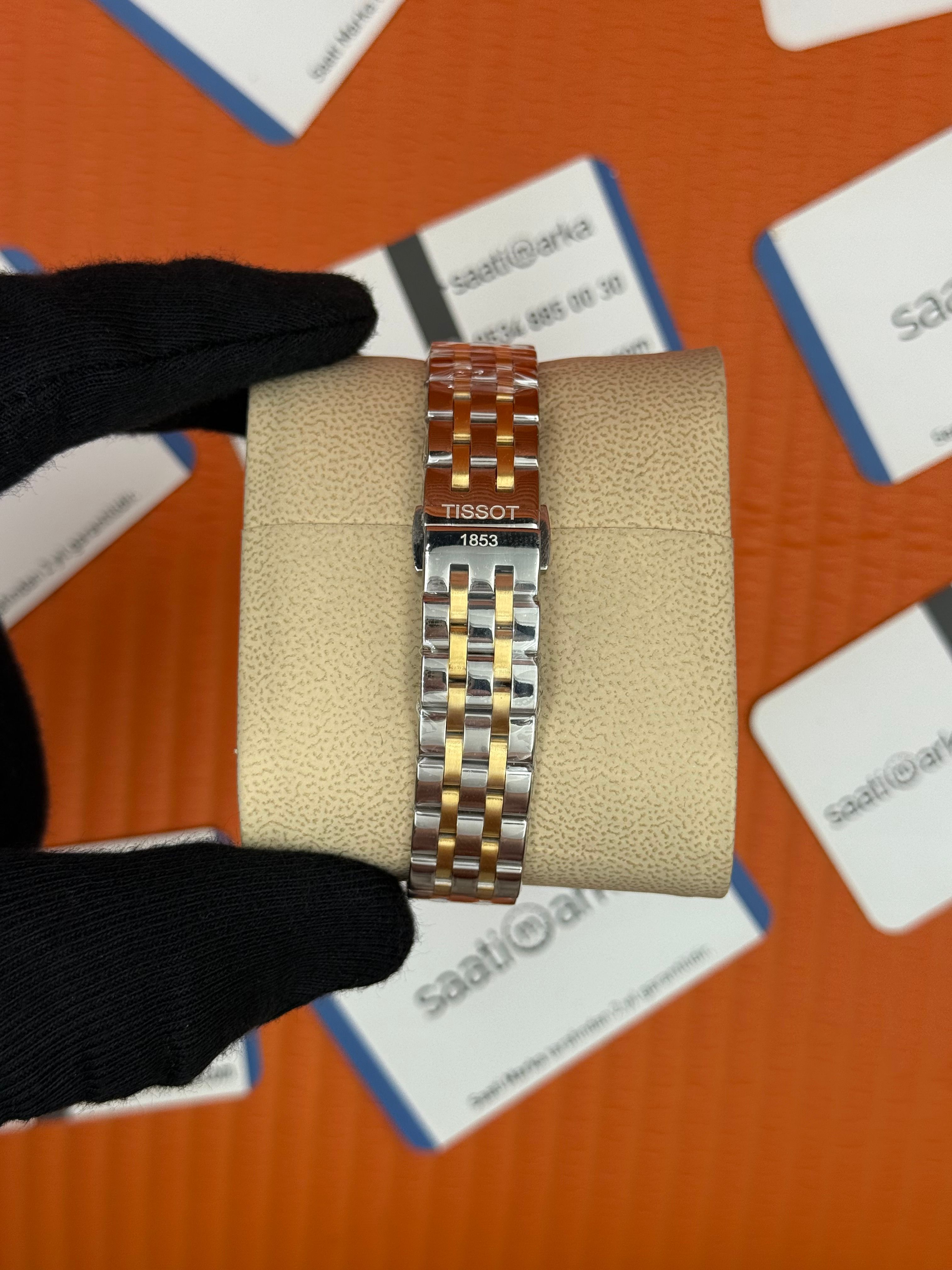 TISSOT carson premium gent monnphase beyaz kadran gold silver kasa kordon kadın kol saati
