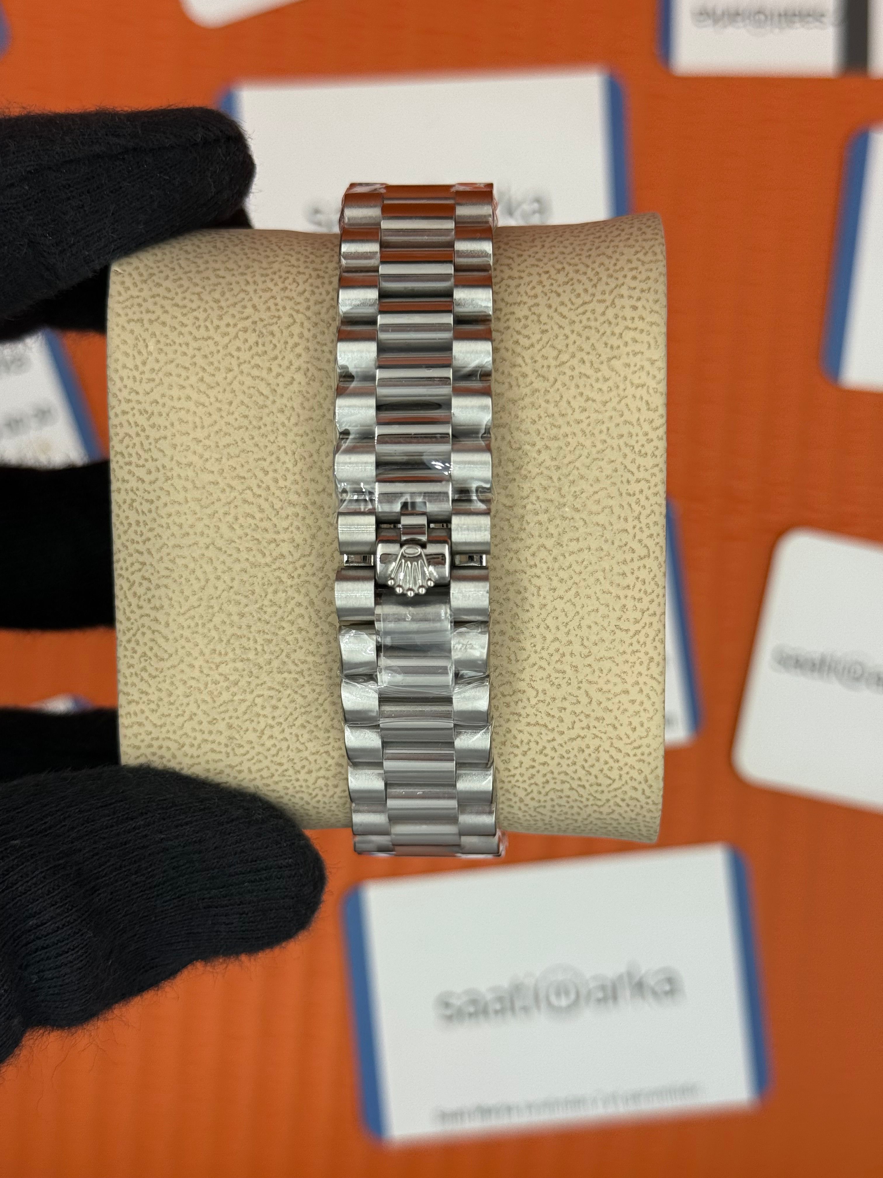 ROLEX day date 36mm beyaz kadran silver president kordon
