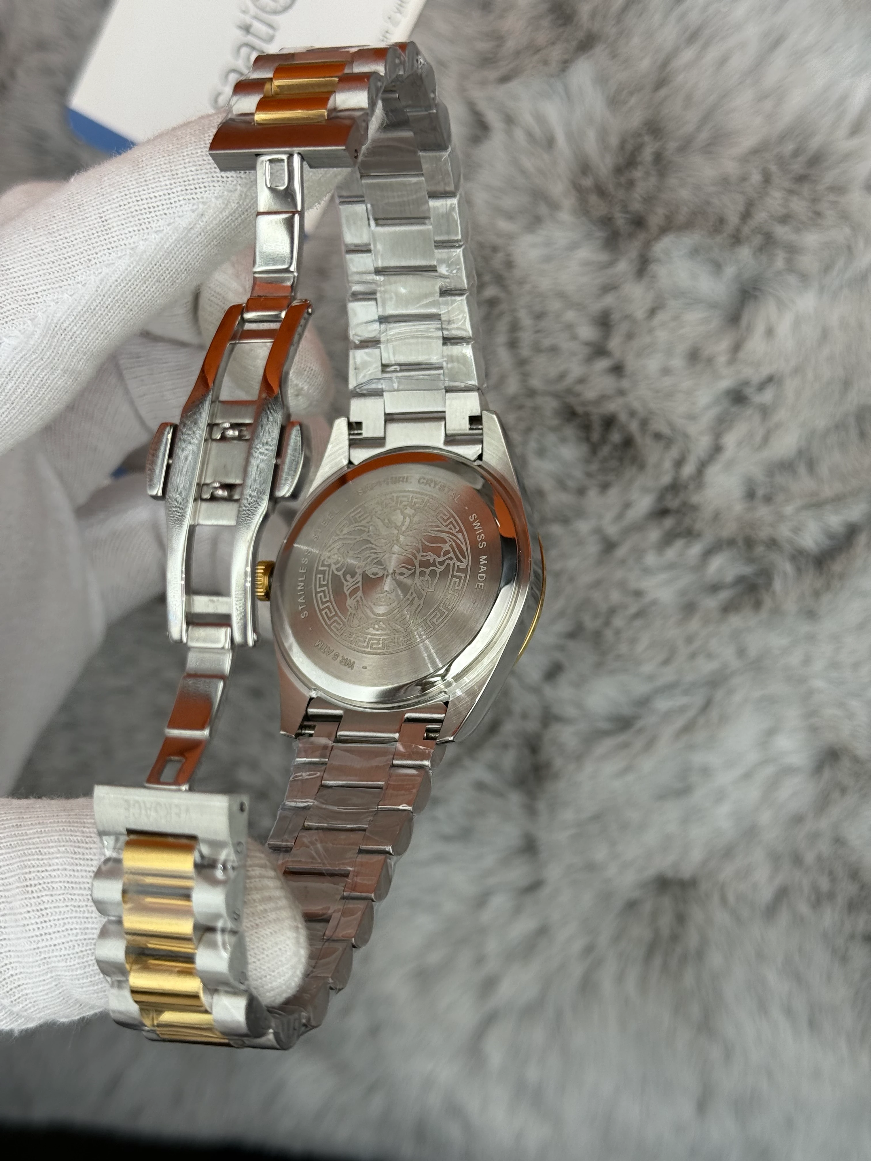 VERSACE 40MM YEŞİL KADRAN GOLD SİLVER KASA KORDON ERKEK KOL SAATİ