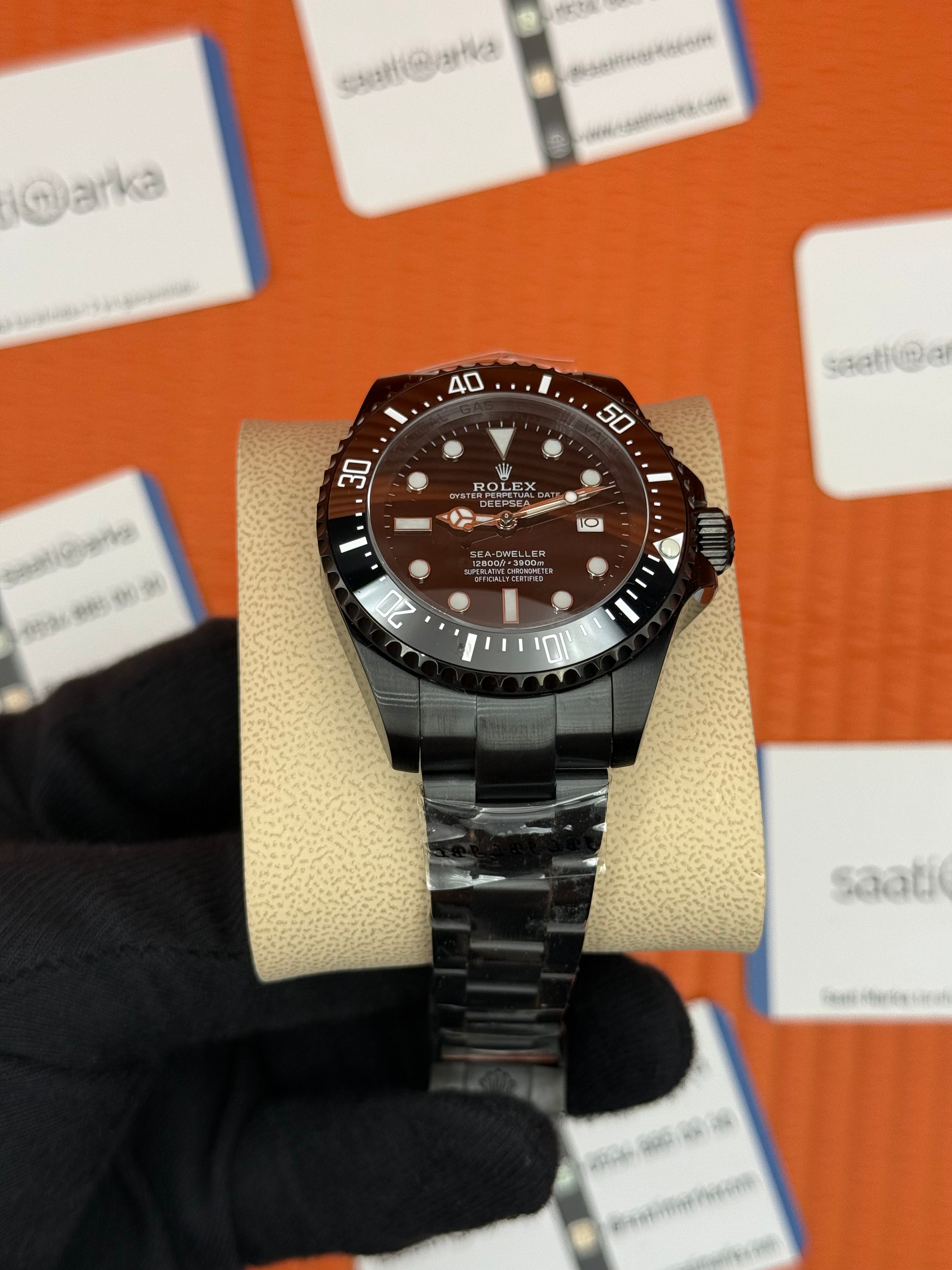 ROLEX Deepsea oyster date black dial siyah kordon-kasa