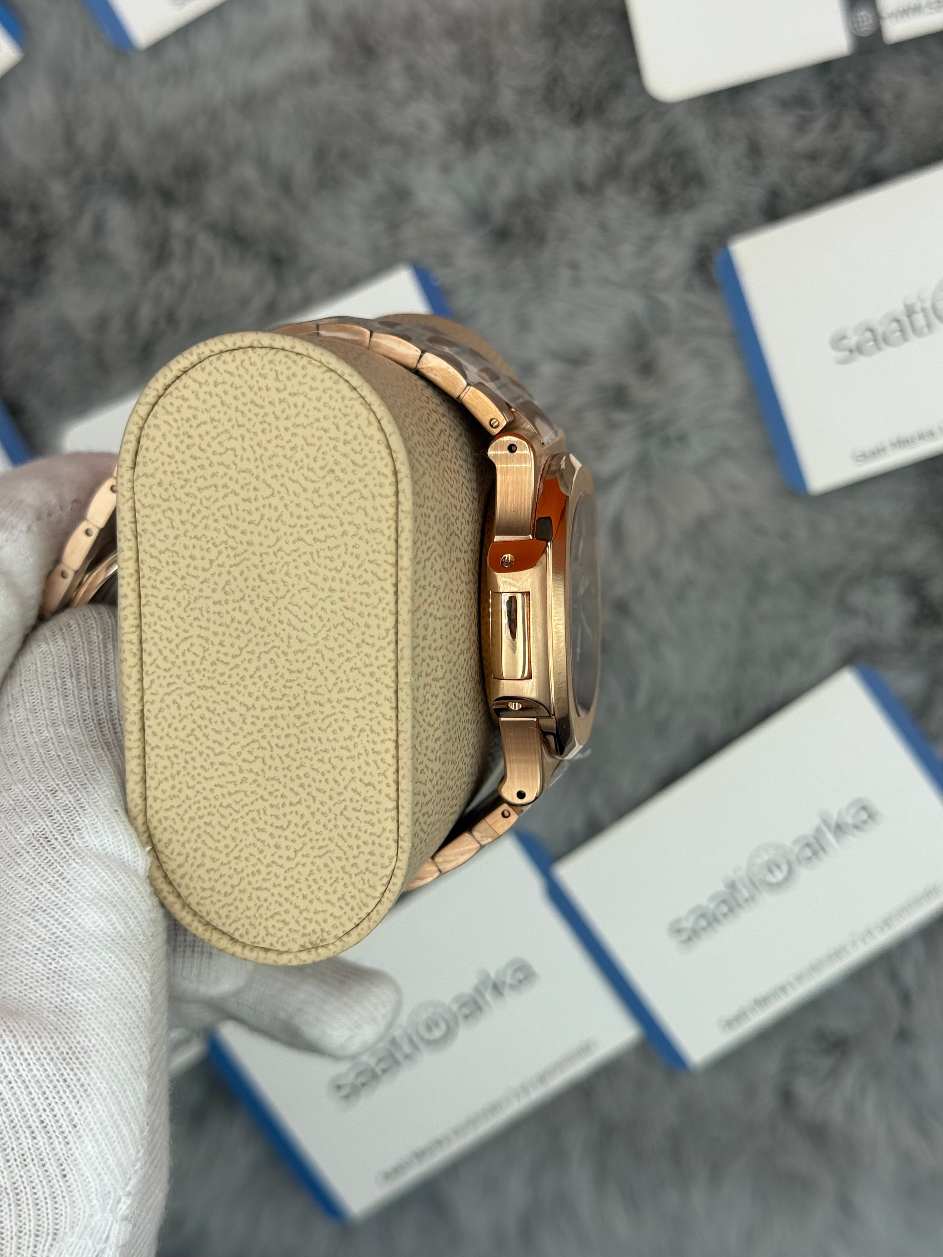 PATEK PHİLİPPE nautilus moontphase 5712 okyanus mavisi kadran rose kasa kordon 40mm erkek kol saati