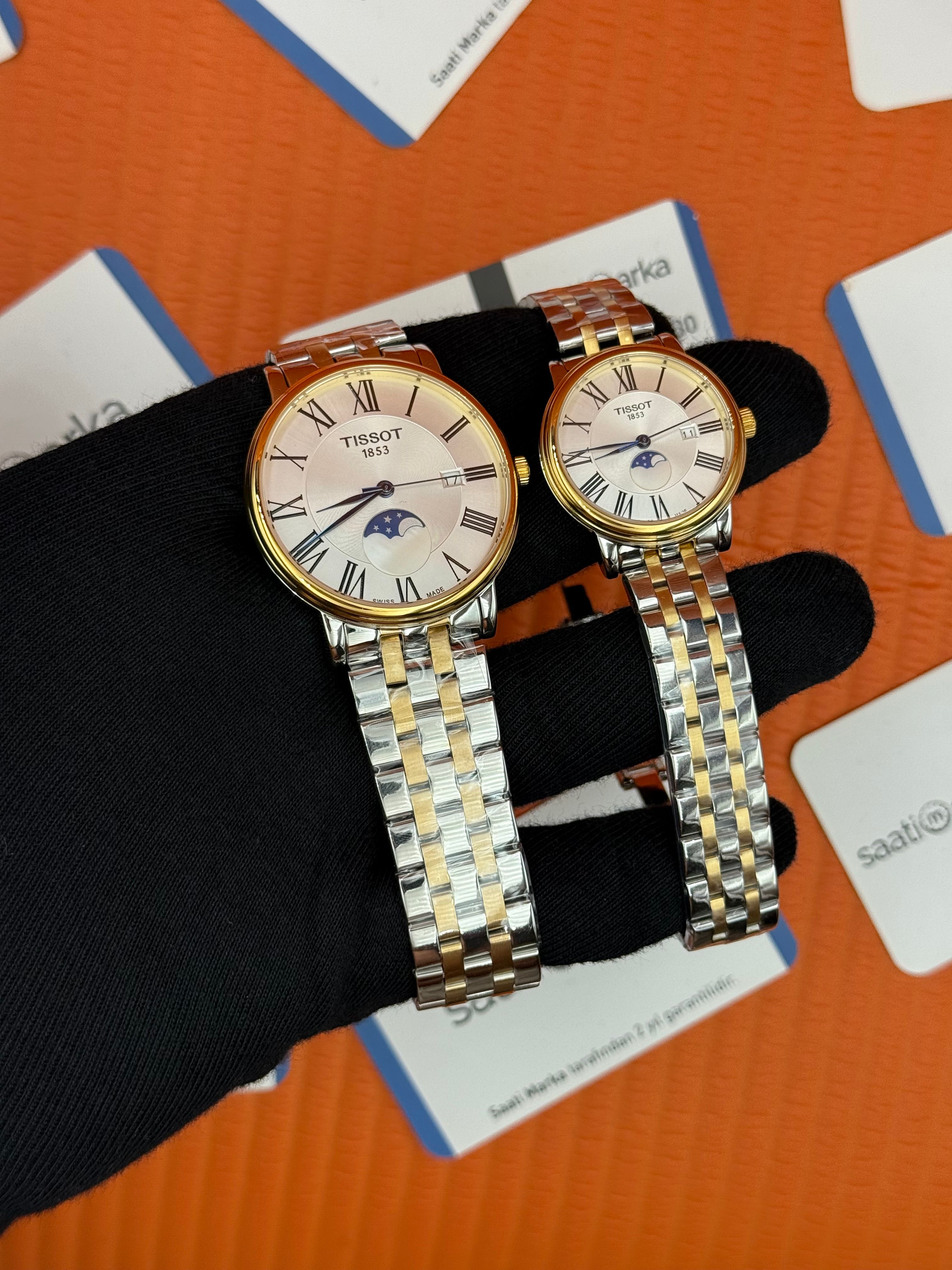 TISSOT ÇİFT KOMBİNİ carsom premium gent monnphase 