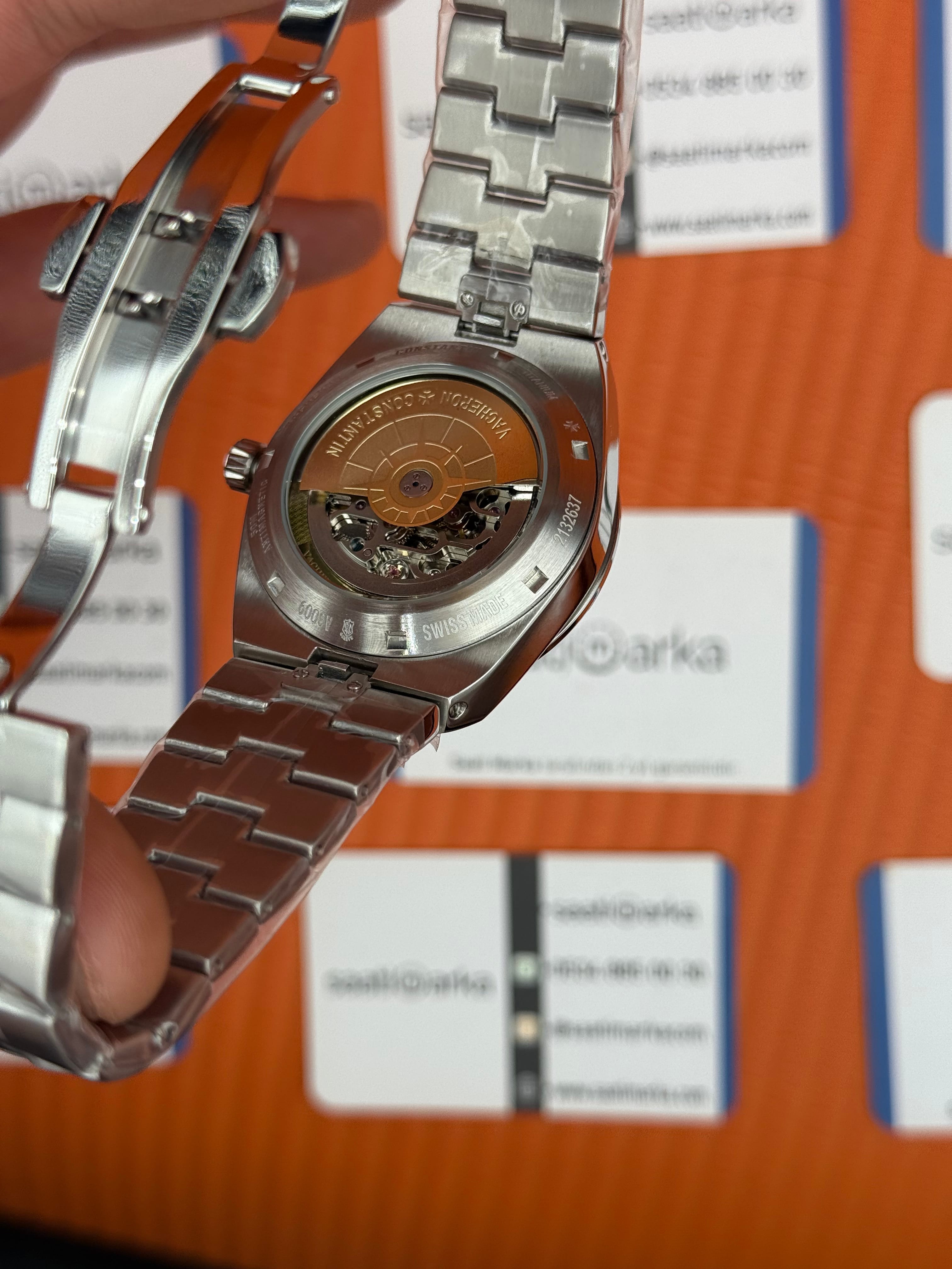 VACHERON CONSTANTIN overseas tourbillon mavi kadran silver kasa kordon erkek kol saati